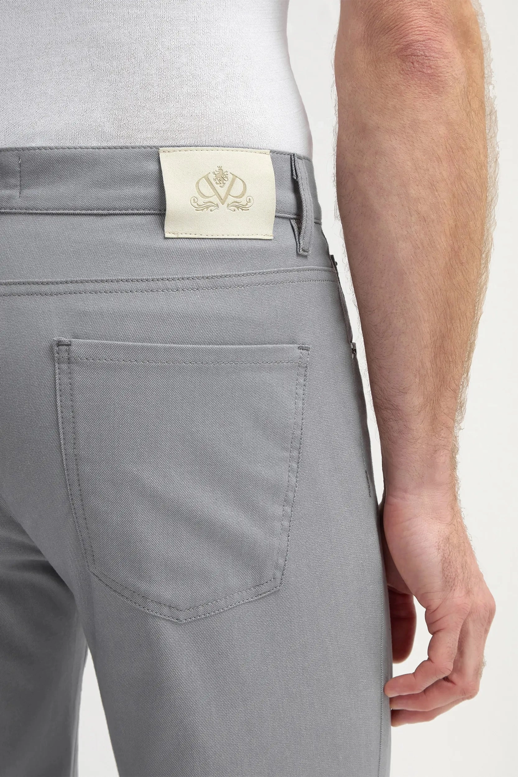Light grey 5 pocket trousers - Made in Italy