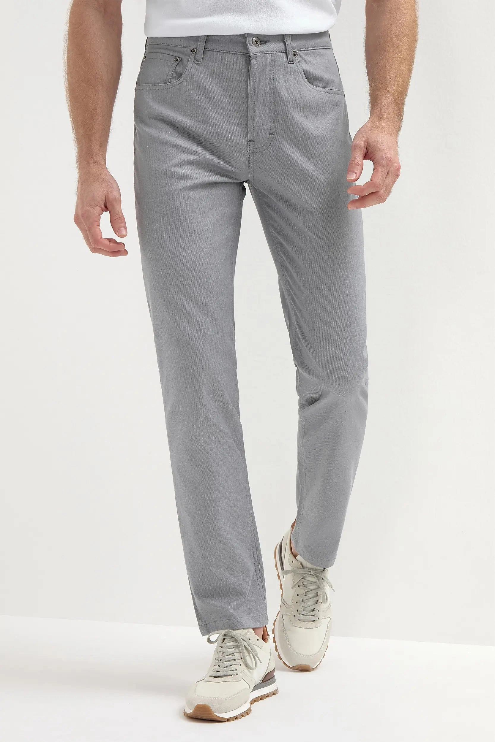 Light grey 5 pocket trousers - Made in Italy
