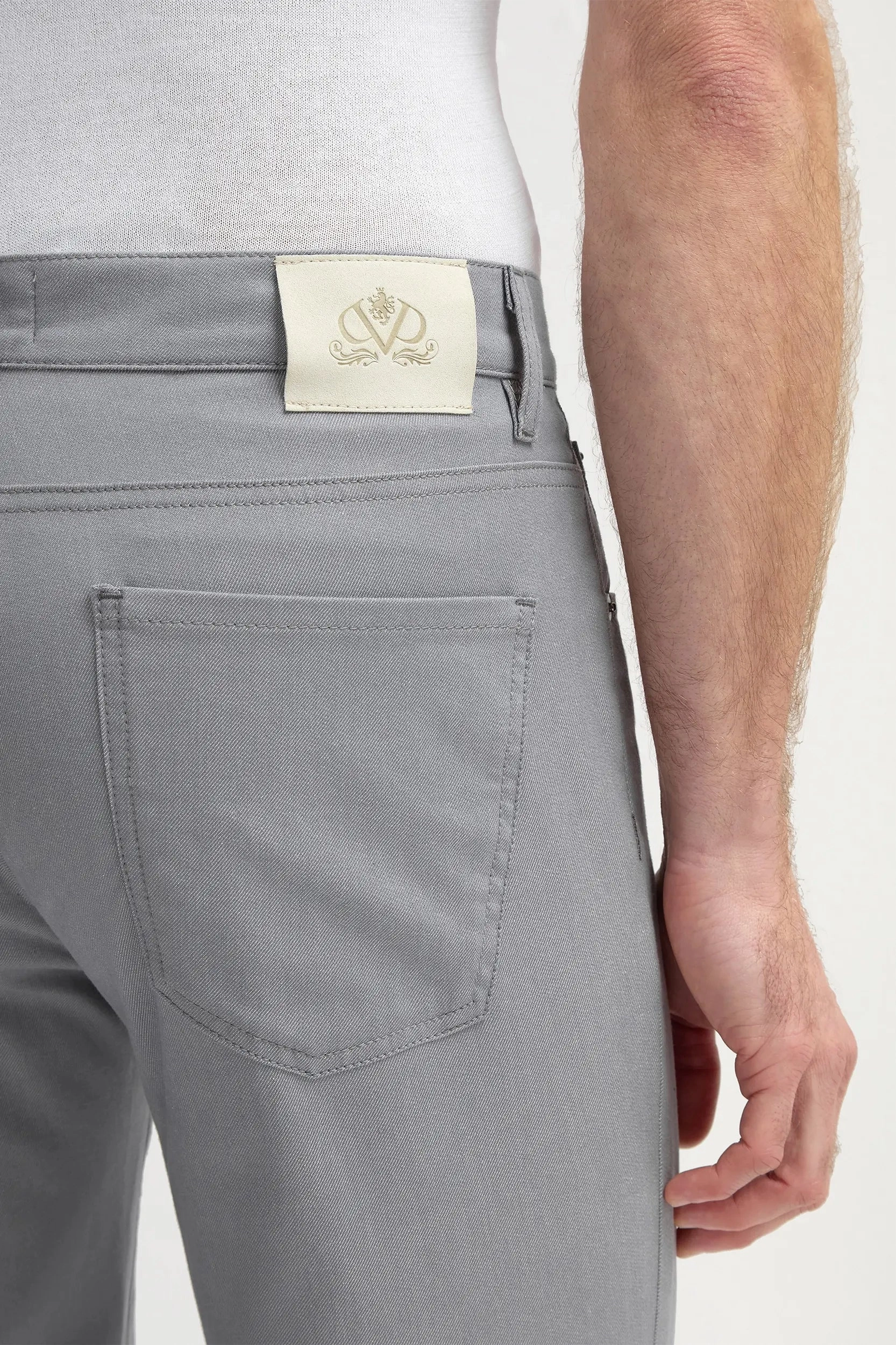 Light grey 5 pocket trousers - Made in Italy