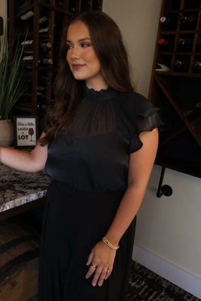 Rue Ruffle Top (FINIAL SALE) Basic Long Sleeve Elasticized Waistband