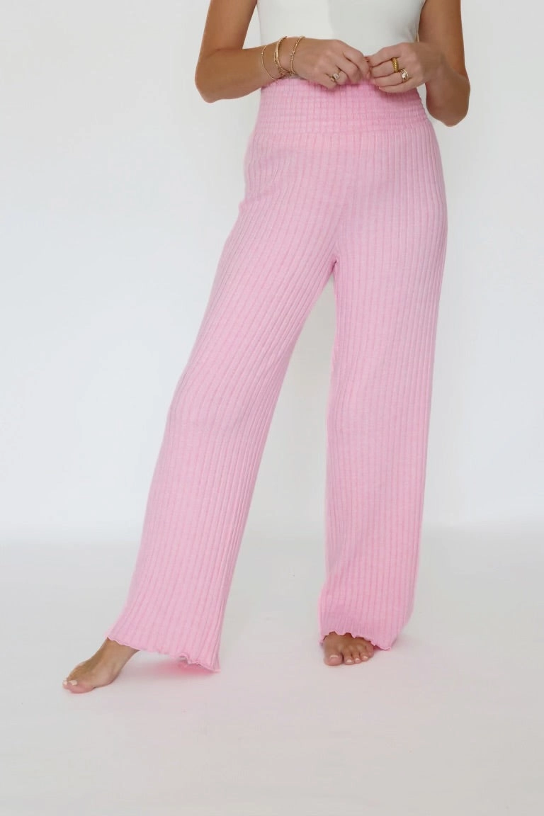 CrossGrain Fabric Dawn Smocked Rib Pant - Passionfruit