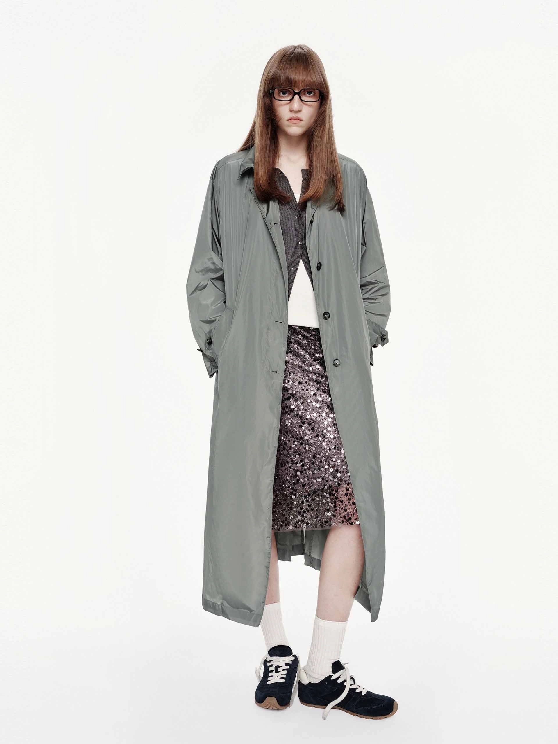 Lightweight Button Trench Coat