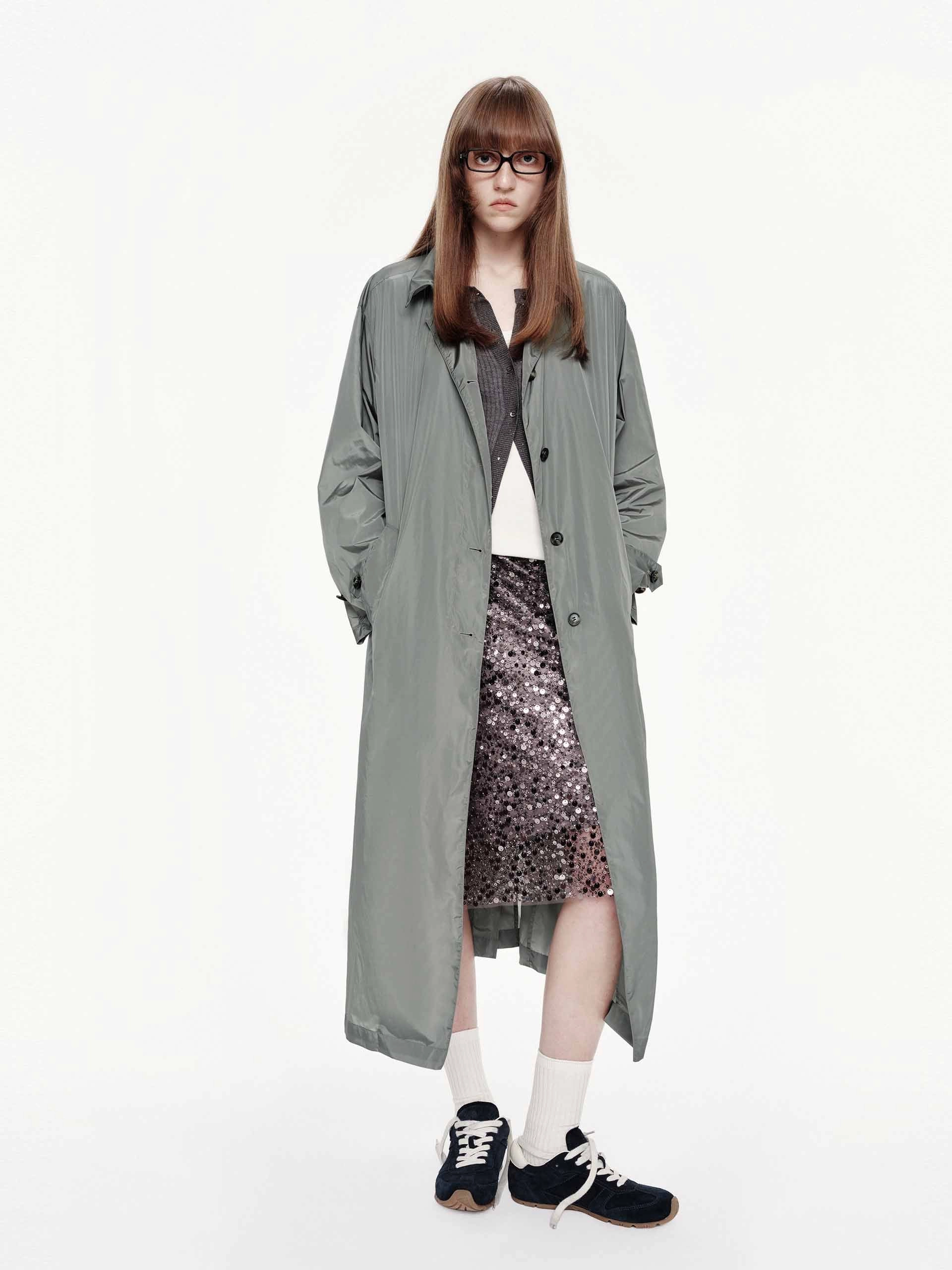 Lightweight Button Trench Coat
