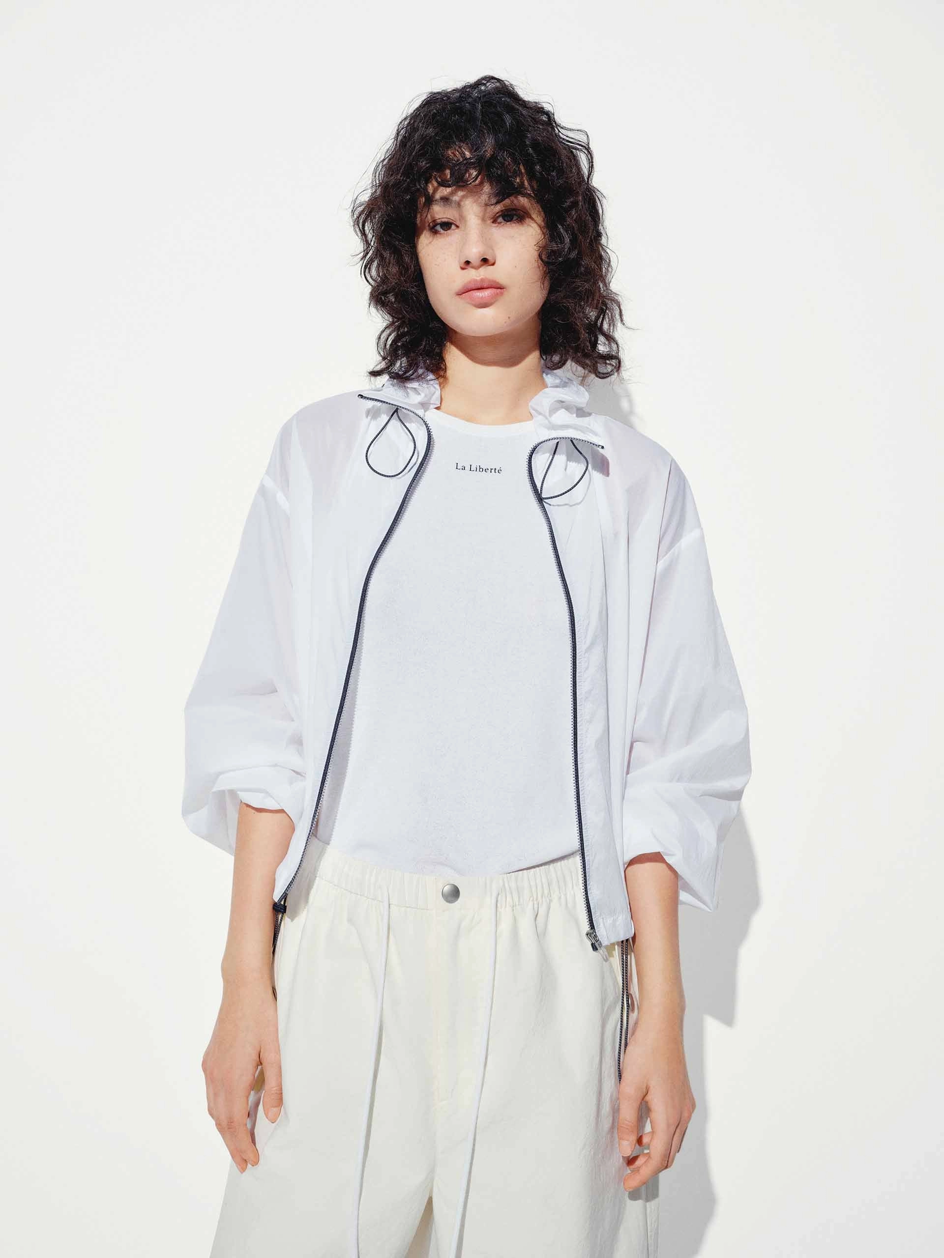 Lightweight Drawstring Cropped Jacket