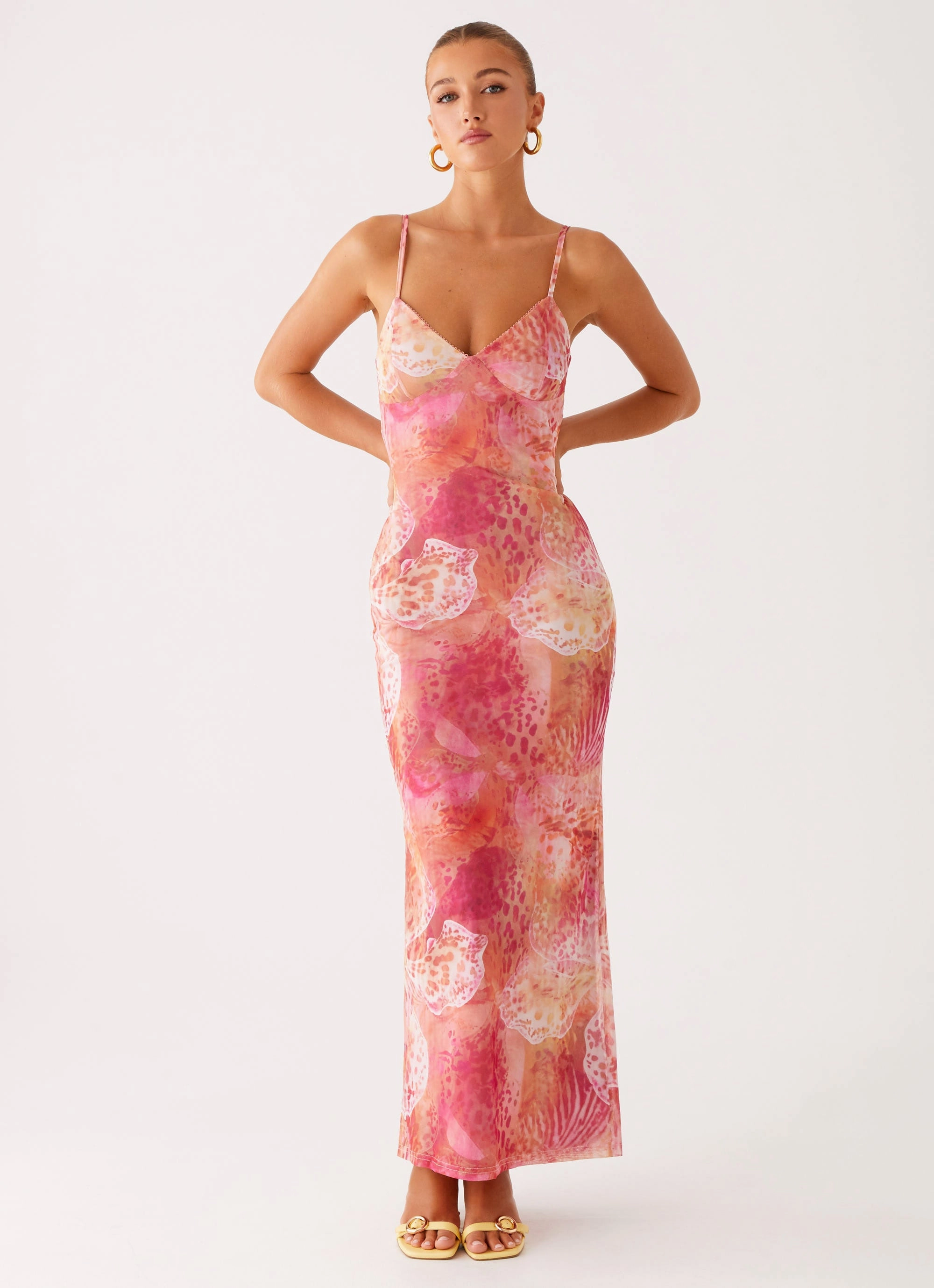 garden wedding Stylish Design Kasey Midi Dress - Flamingo Fling