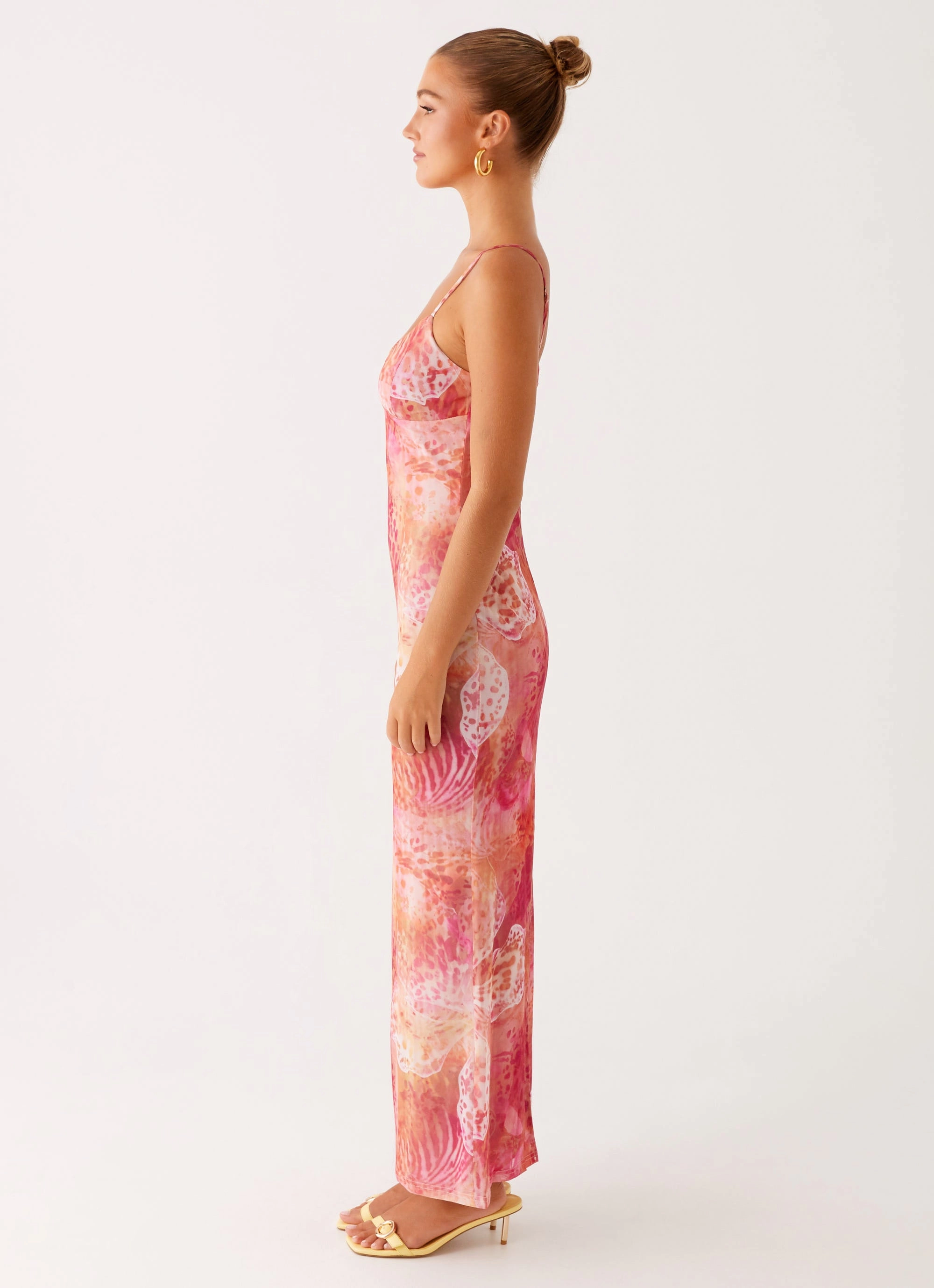 Kasey Midi Dress - Flamingo Fling Drapey Fabric