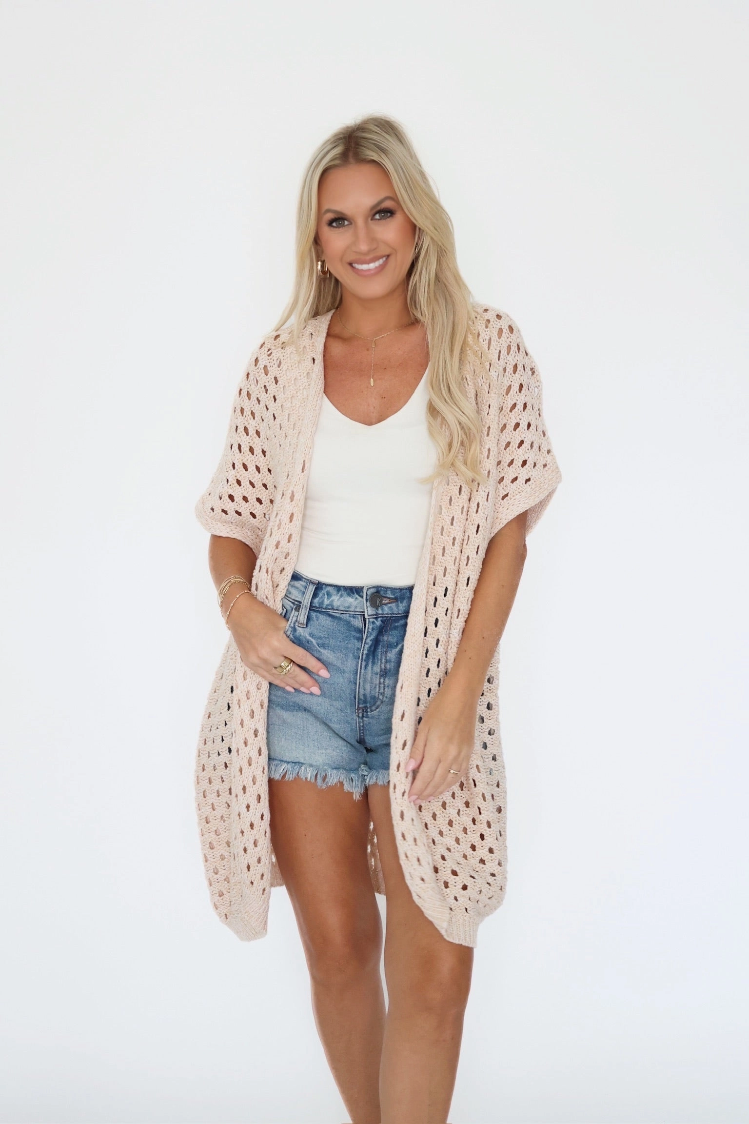 MidweightJersey Shrinkage Prevention Treatment Clemence Knit Cardigan