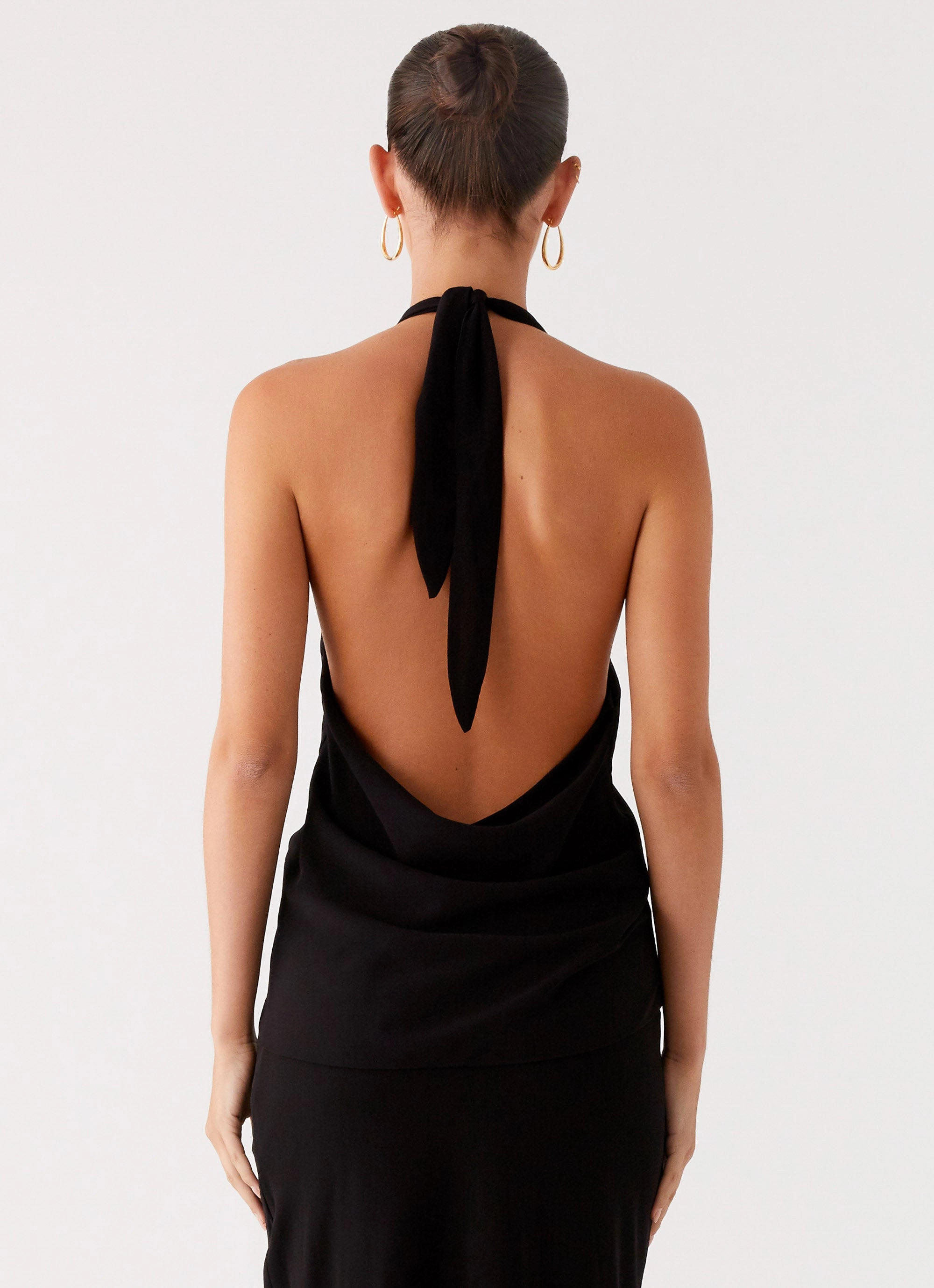 Subtle Layers Waterproof Coating Michaella Chiffon Twist Top - Black