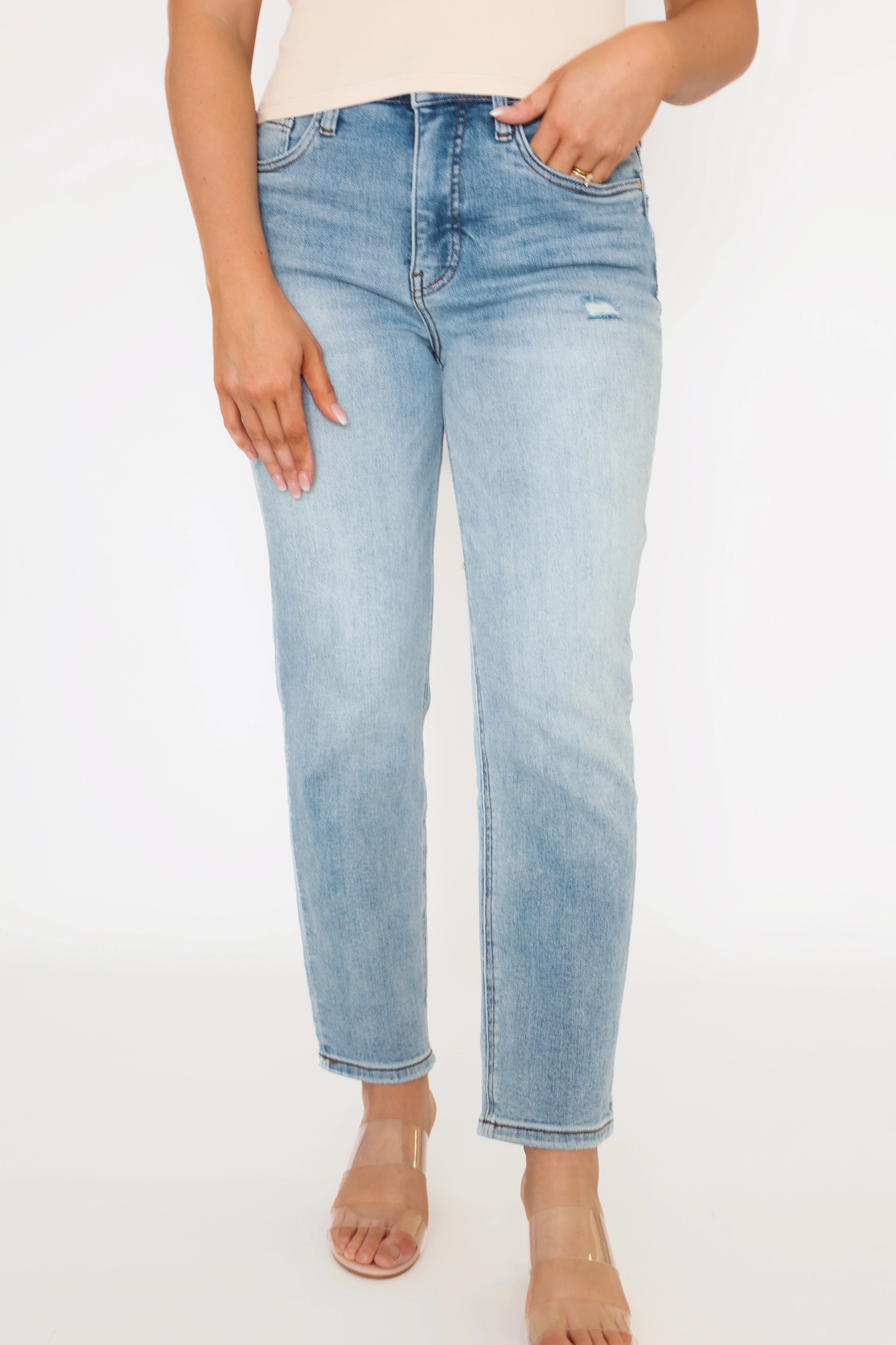 Elegant Cut Rachael High Rise Fab Ab Mom Jean - Recognition- FINAL SALE