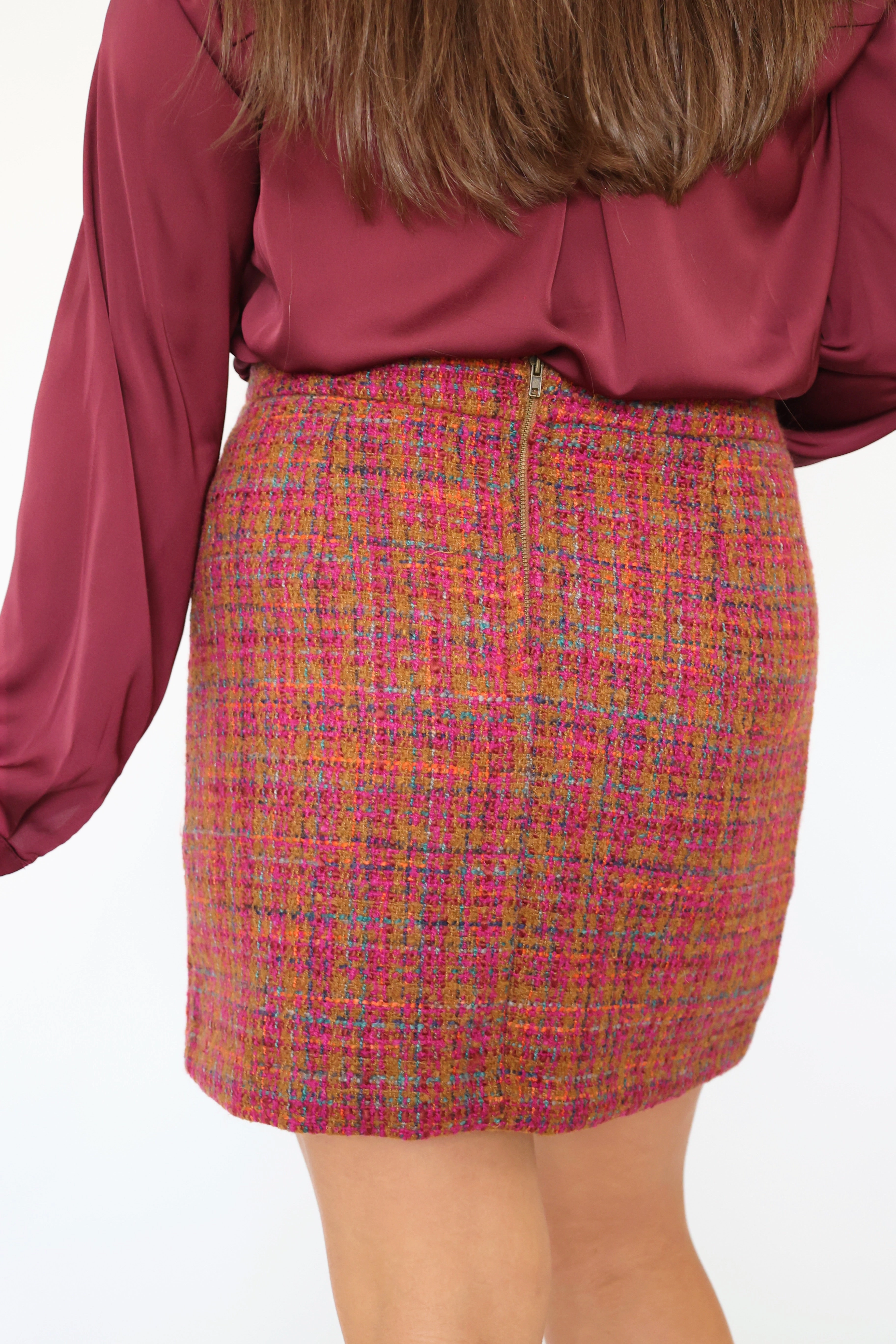 Lilly Tweed Skirt (FINAL SALE) Reflective Trim