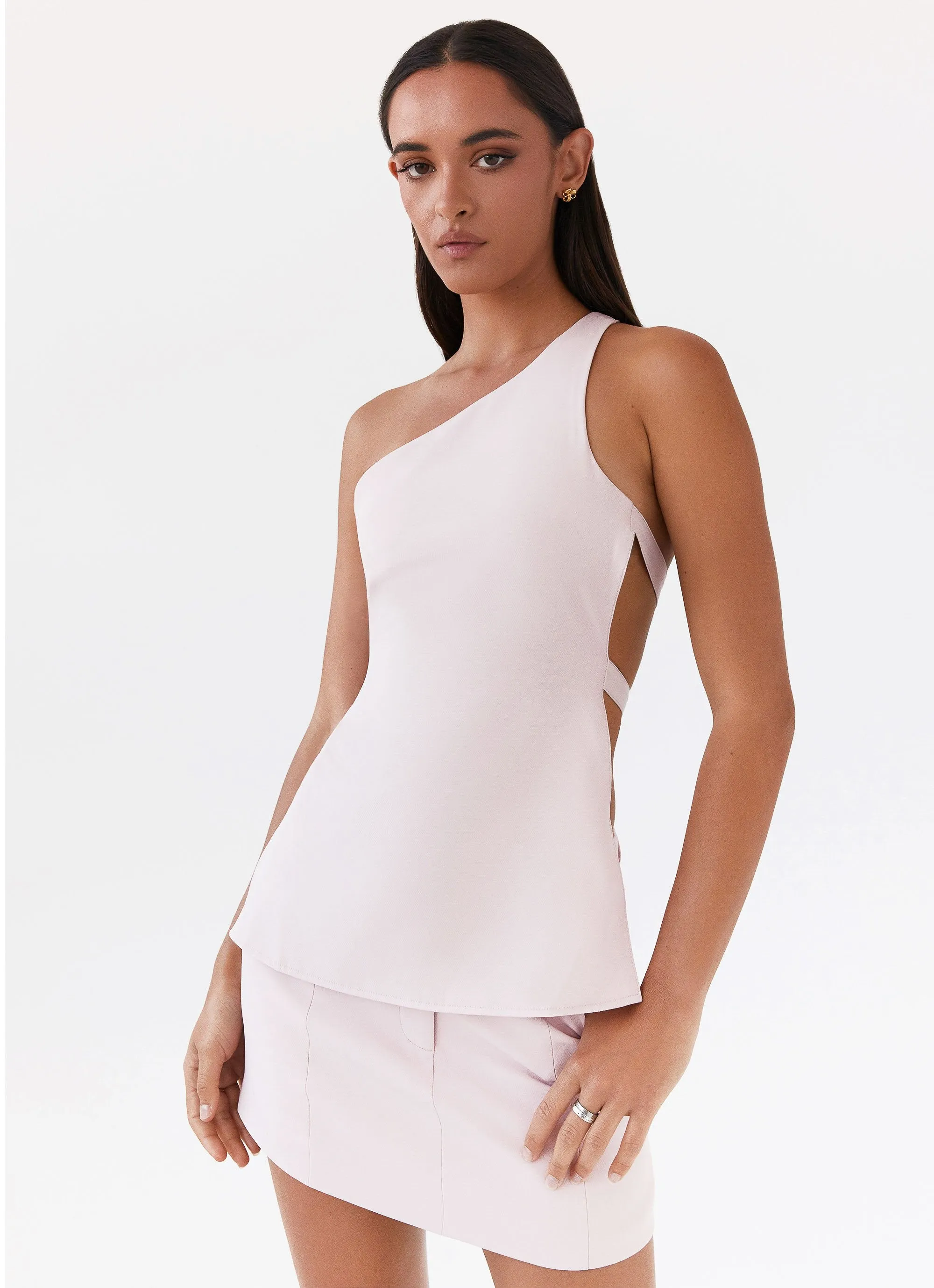 Zeina Suiting Mini Skirt - Pink Layered Design