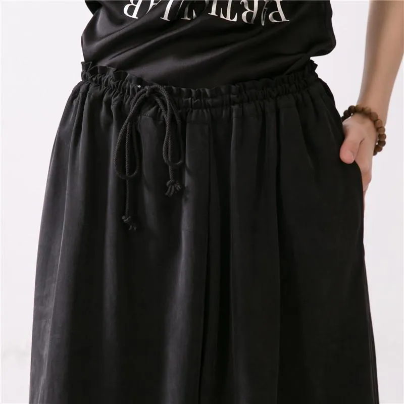 Linen Trousers Black Women Dress Slacks Pants K037