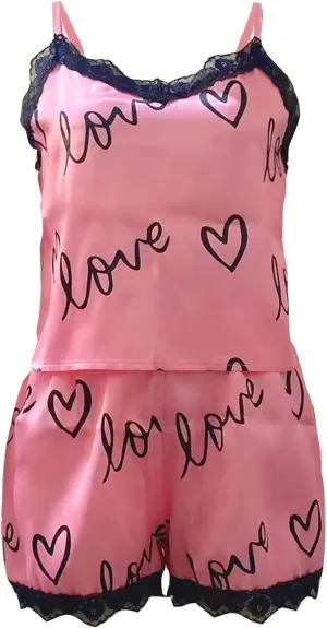 Lingerie Sets For Women Sexy Sleepwear Lingerie Set Lace Trim Crop Tops and Shorts PJ Set Soft Sleepwear 2 Piece S-3XL
