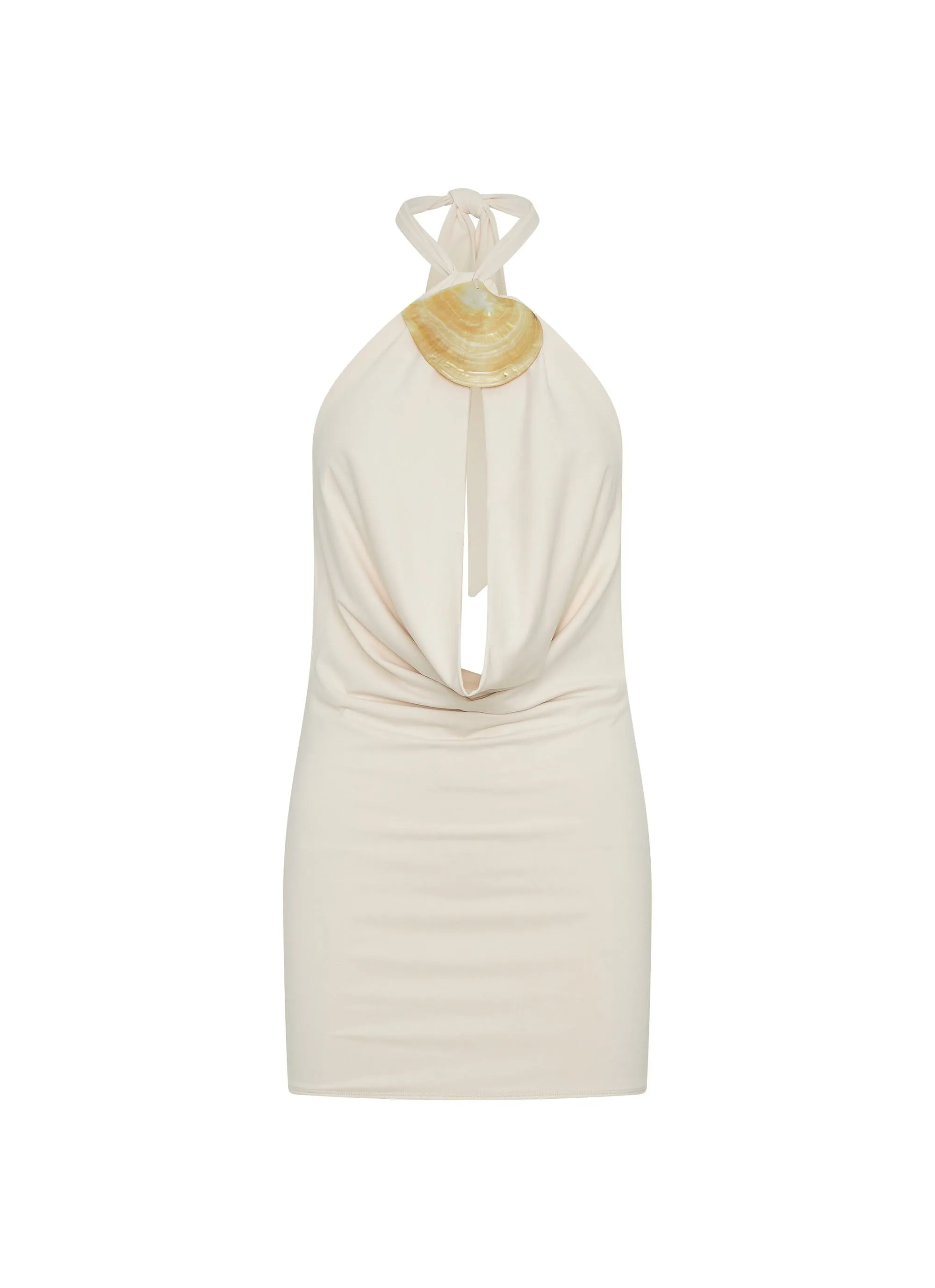 Liora Mini Dress - Ivory Moisture Wicking Material