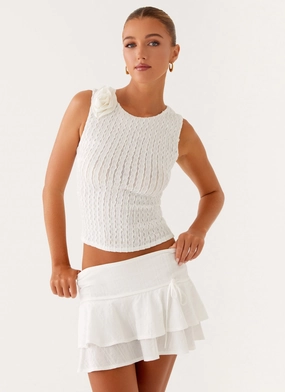 Lisbon Tank Top - White FlexibleRibbedTrims ButterSoft Handfeel