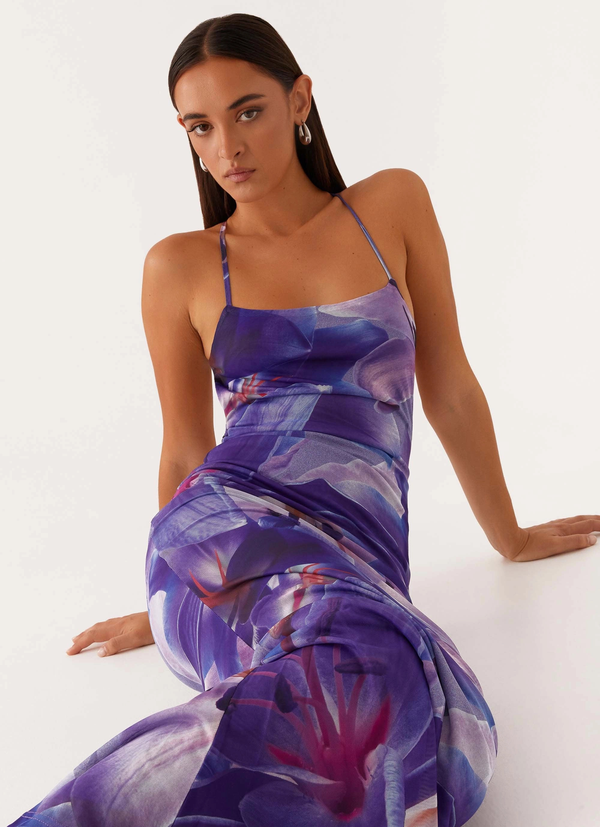 Livia Maxi Dress - Purple White Lilly Sporty Comfort