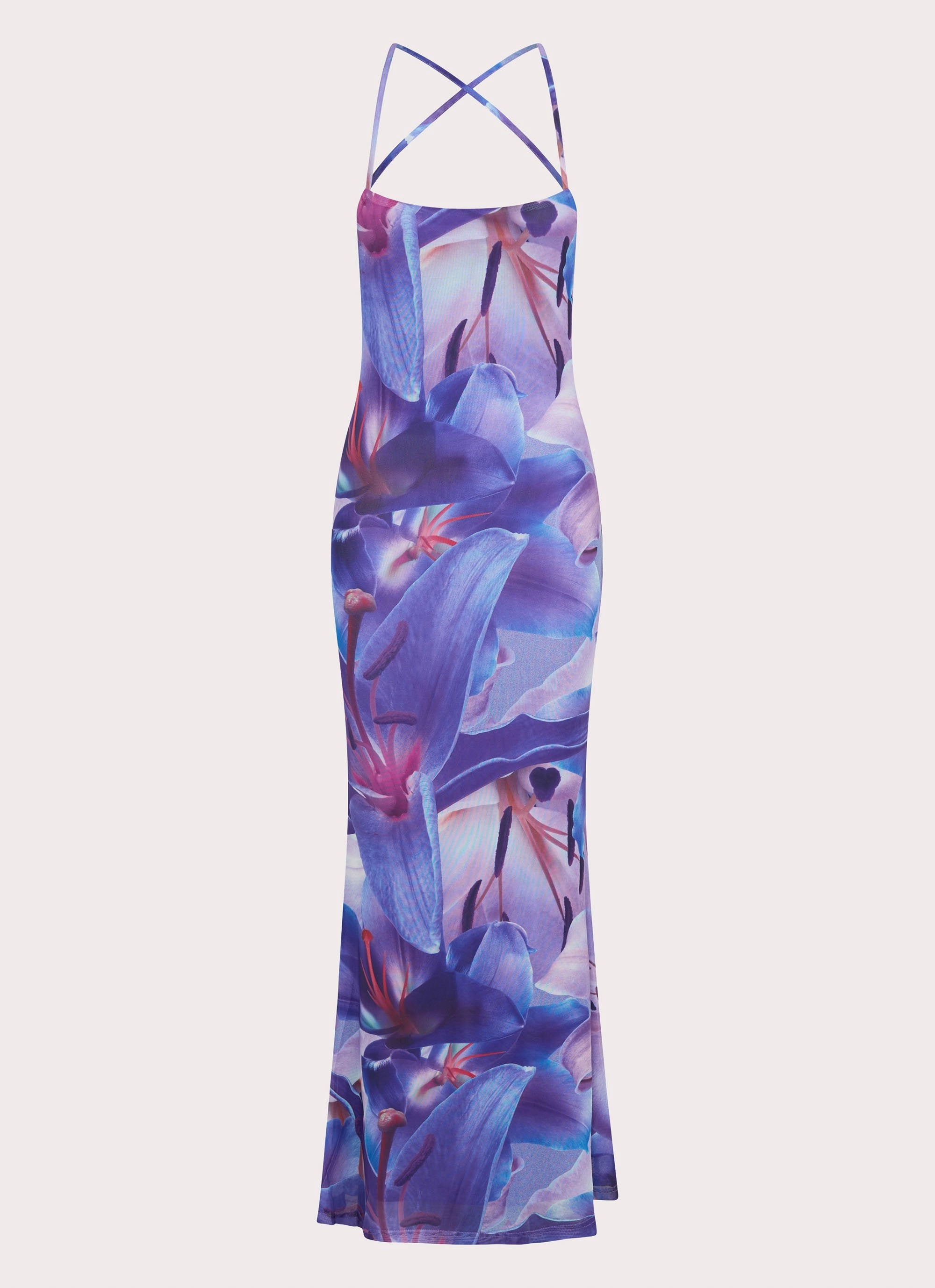 Livia Maxi Dress - Purple White Lilly Color Soft Shared Moment