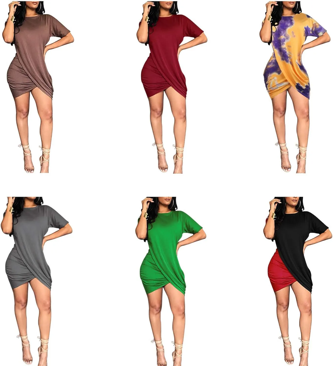 LKOUS Women's Summer Elegant Bowknot Sleeveless Ruffle Bodycon Midi Dress Plus Size S-3XL