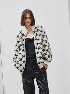 Logo Jacquard Shearing Fleece Jacket Logo Jacquard Shearing Fleece Jacket