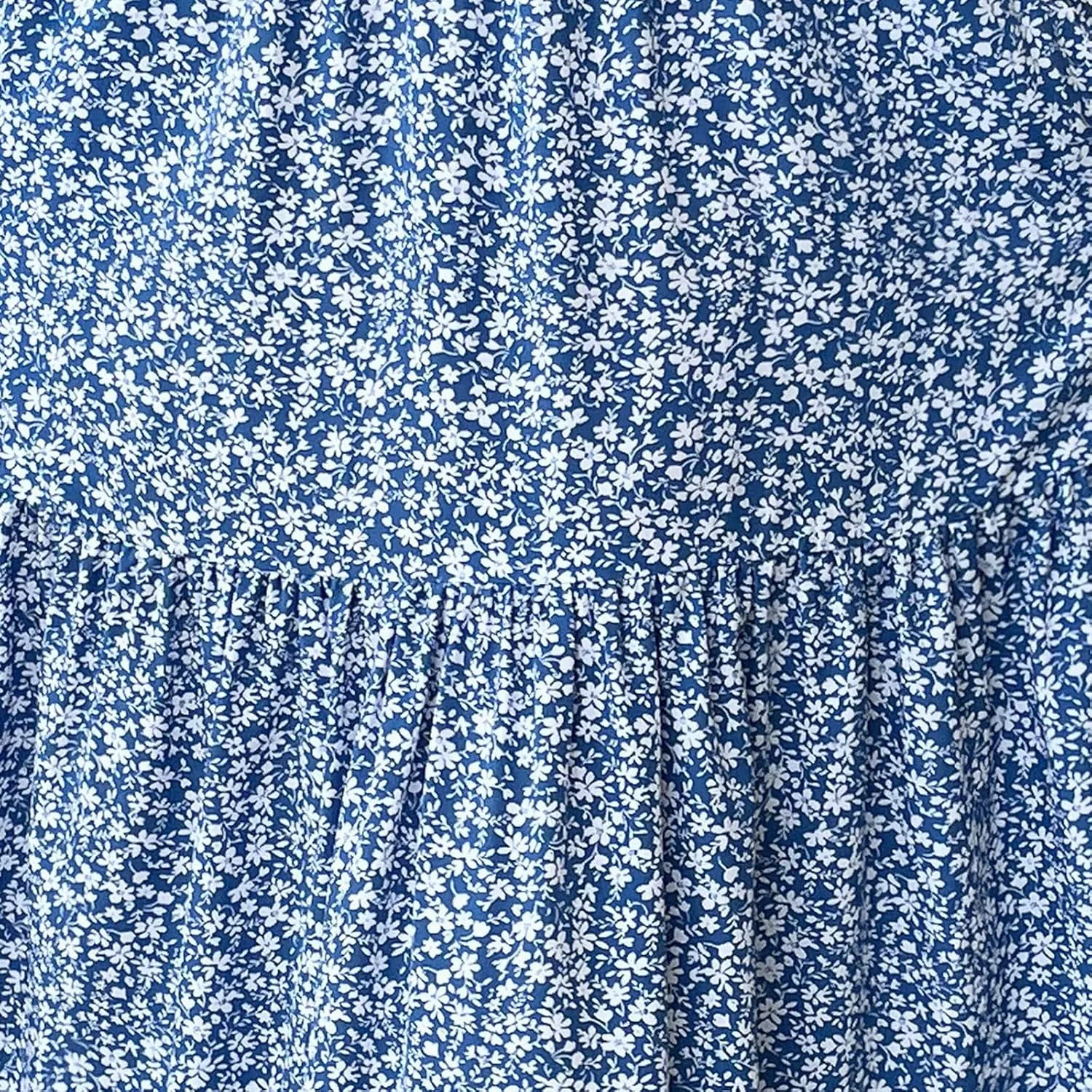 Long Flowy Skirts for Women Summer Floral Maxi Skirt with Pockets Elastic Waist Smocked Ruffle Tiered Boho A Line Skorts