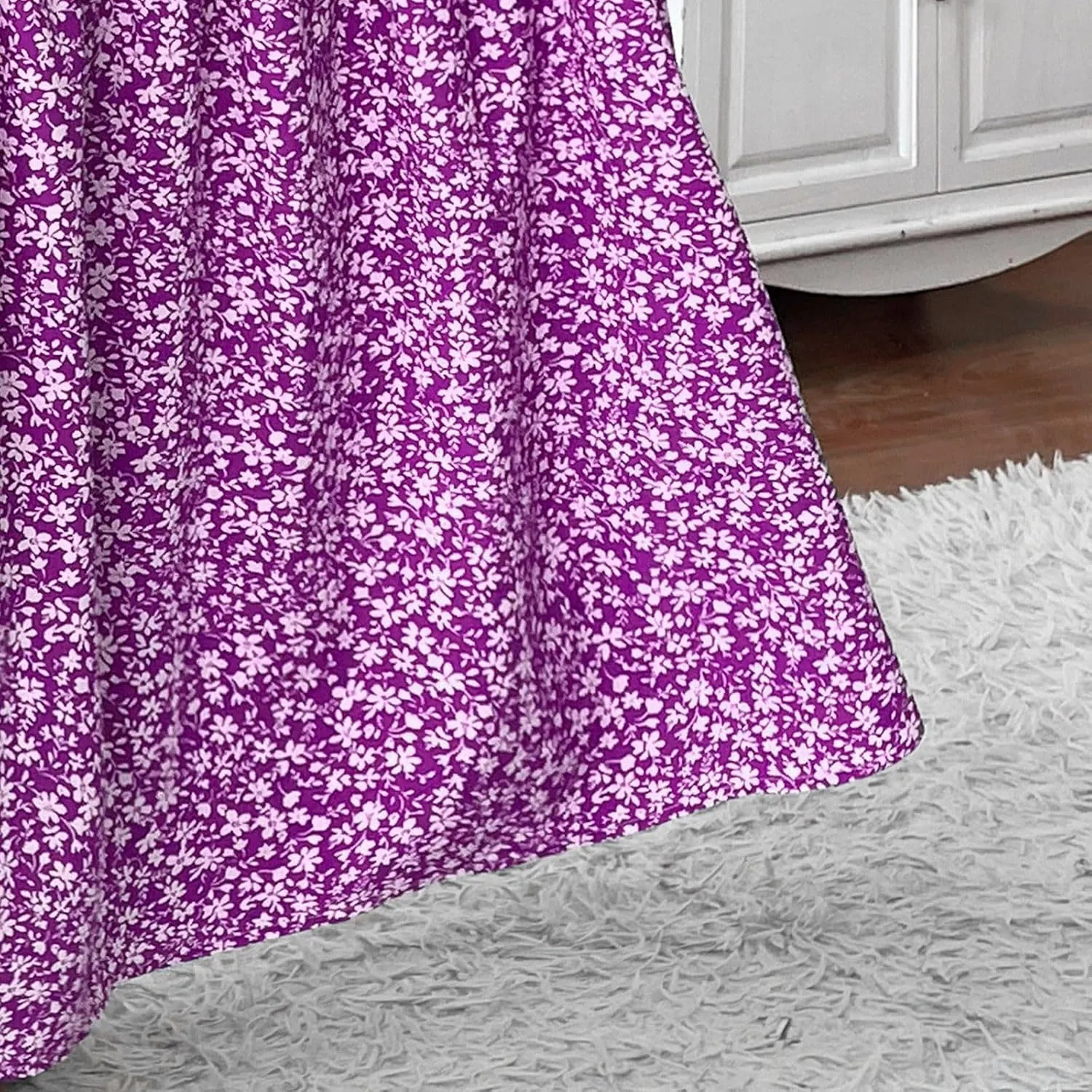 Long Flowy Skirts for Women Summer Floral Maxi Skirt with Pockets Elastic Waist Smocked Ruffle Tiered Boho A Line Skorts