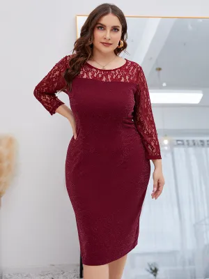Long Sleeve Bodycon Sheath Autumn Patchwork