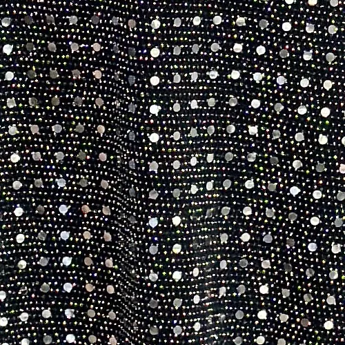 Long Sleeve Sequin A Line Plus Size Midi Dress in Black or Silver
