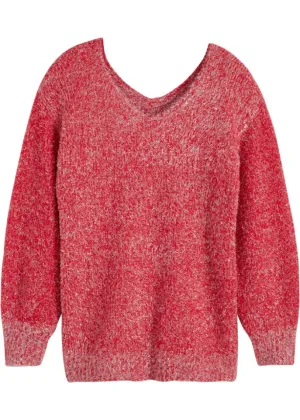Long sweater with lurex Rainbow, red