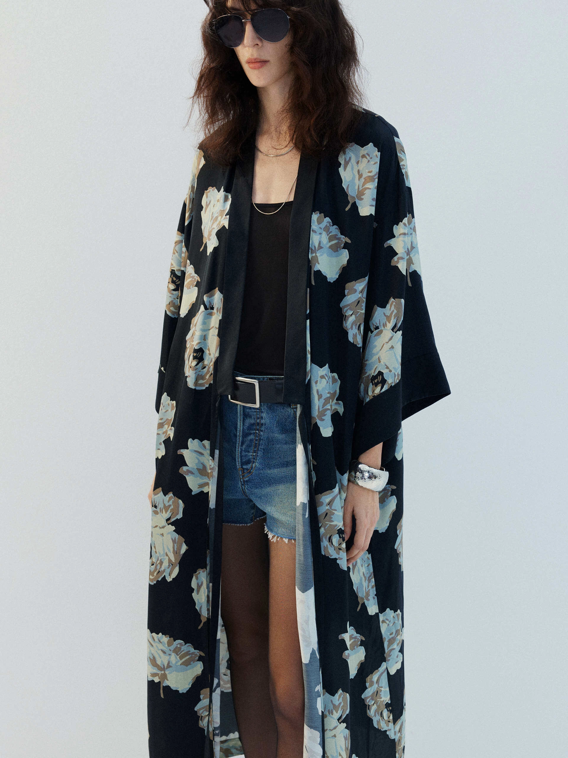 Long Floral Printed Coat