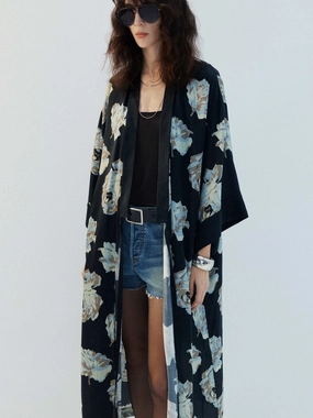 Long Floral Printed Coat Long Floral Printed Coat