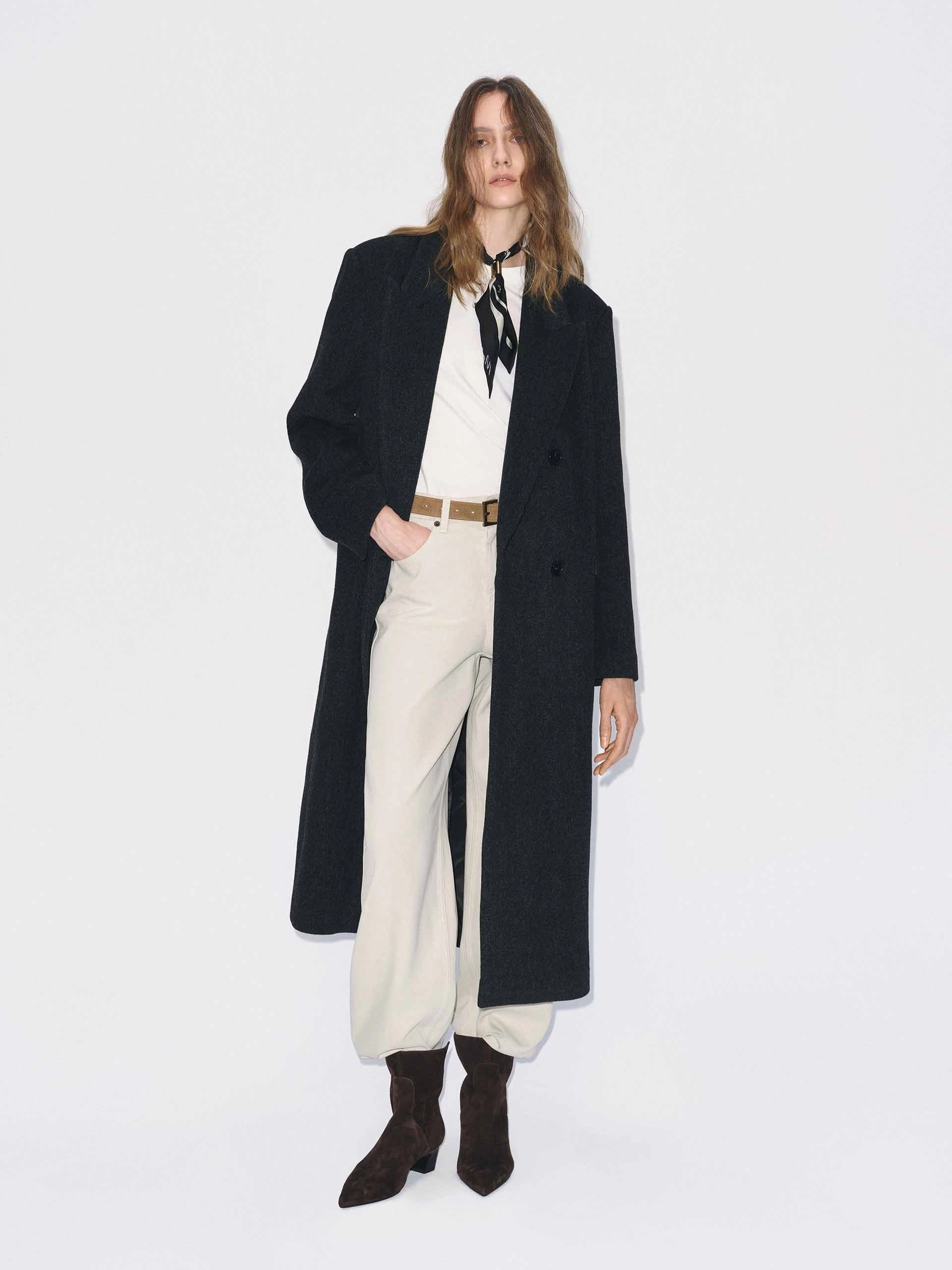 Longline Wool Blend Coat