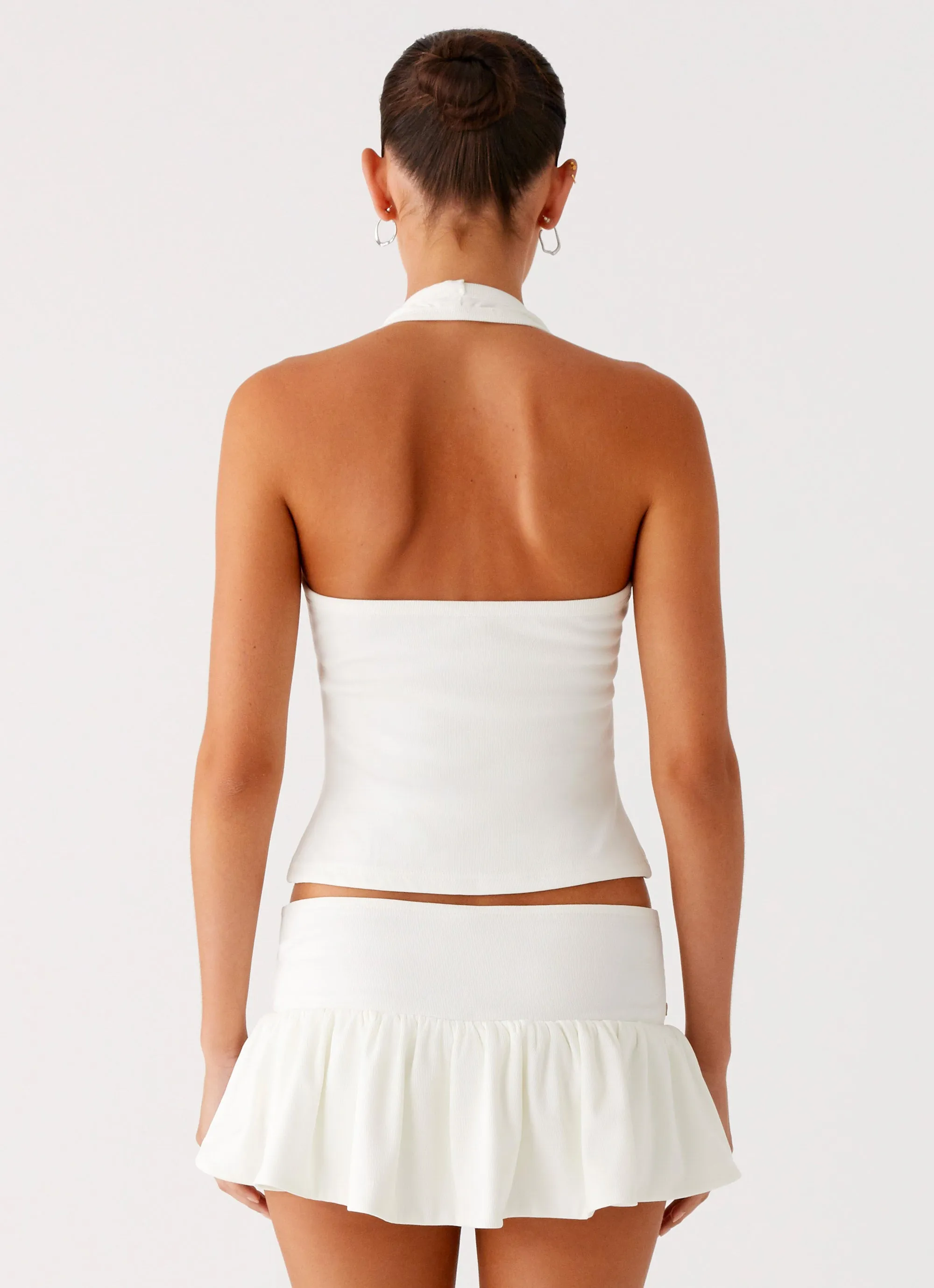 Vegas Nights Halter Neck Top - White ContrastTipping