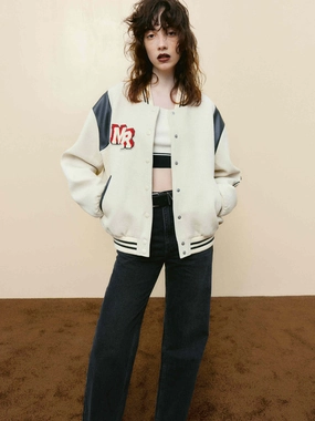 Loose Varsity Bomber Jacket Loose Varsity Bomber Jacket