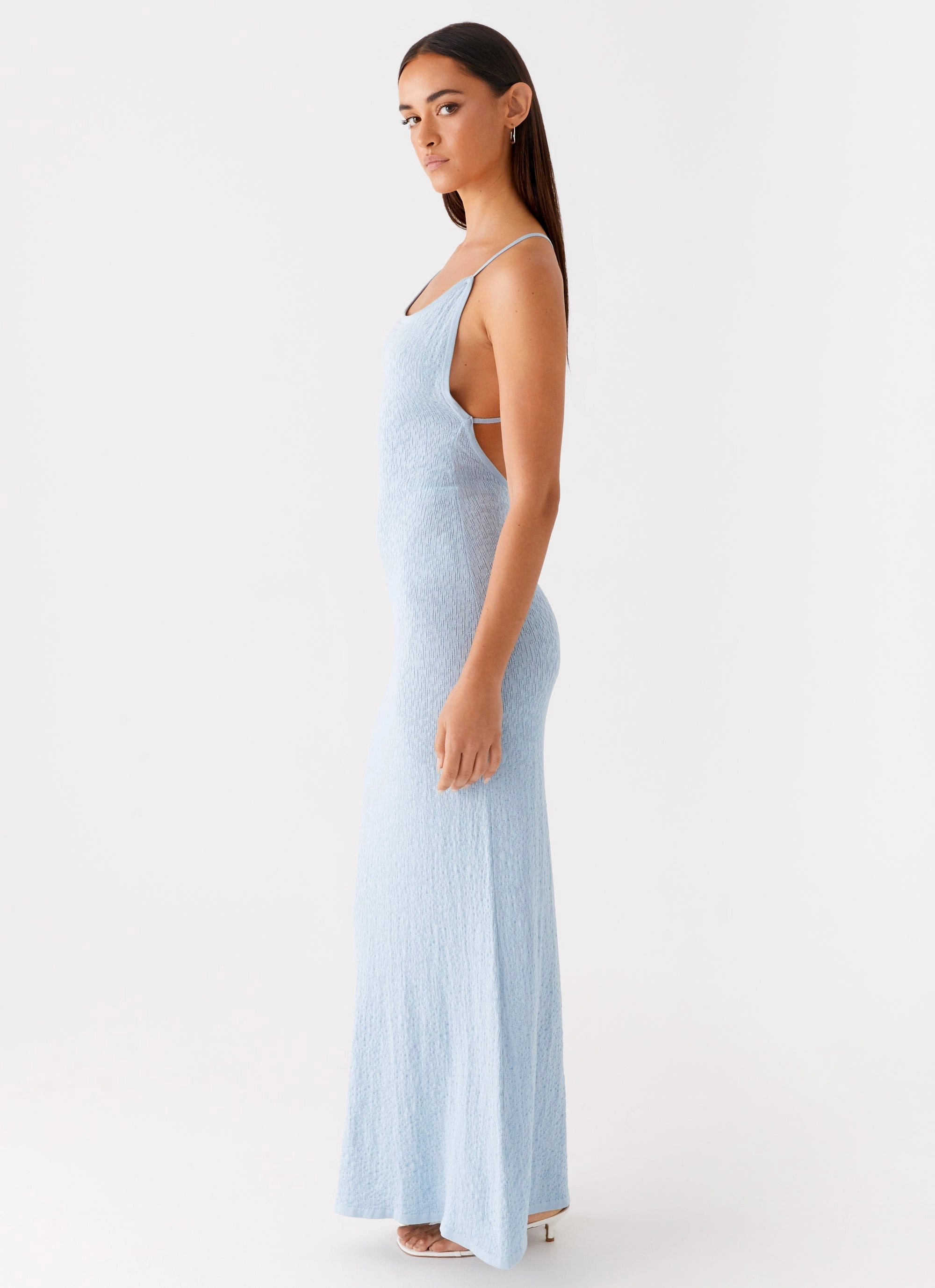 Gloss Finish Lopez Maxi Dress - Blue