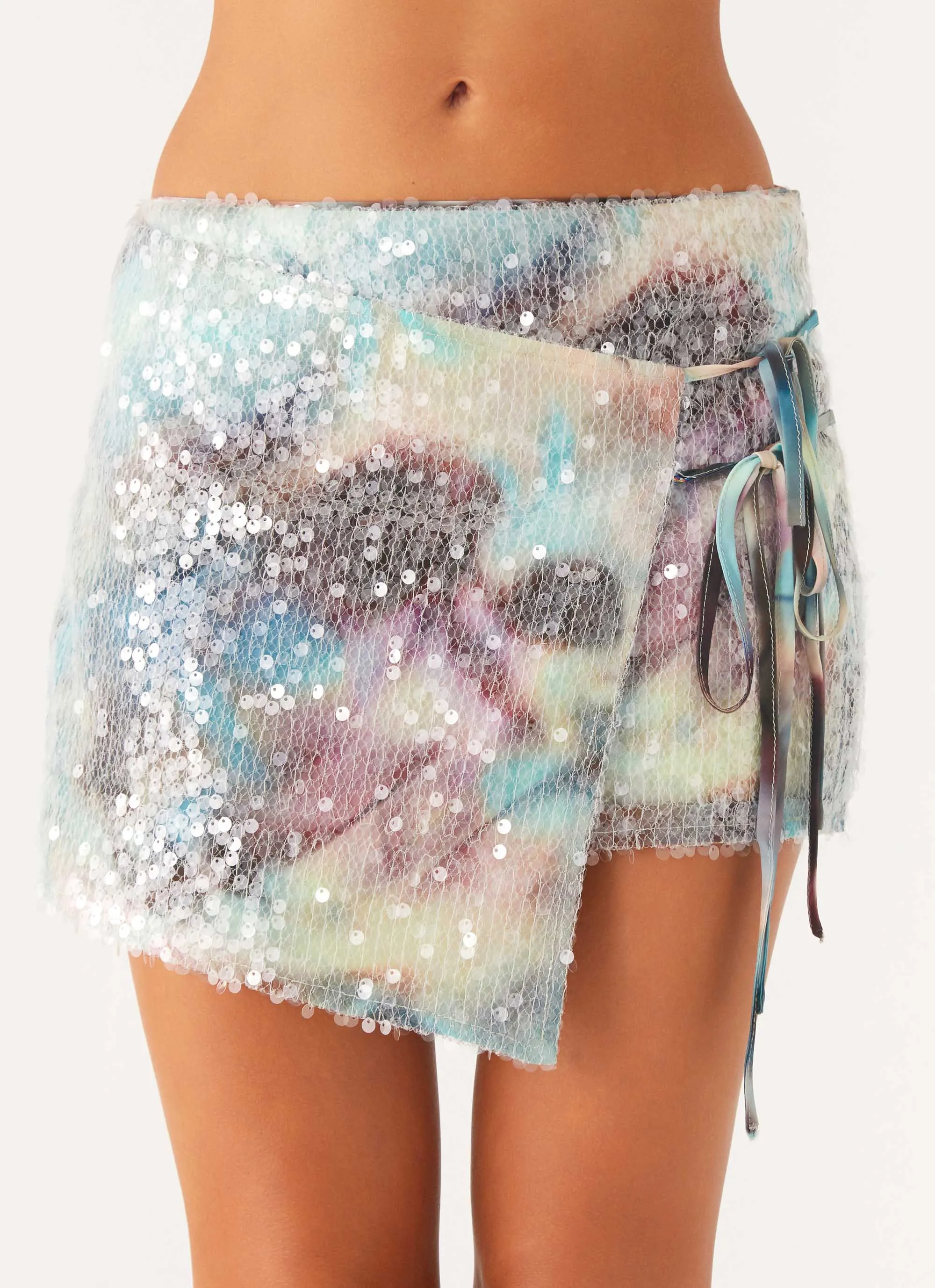 Loranza Sequin Mini Skirt - Sea Splash Clean Lines