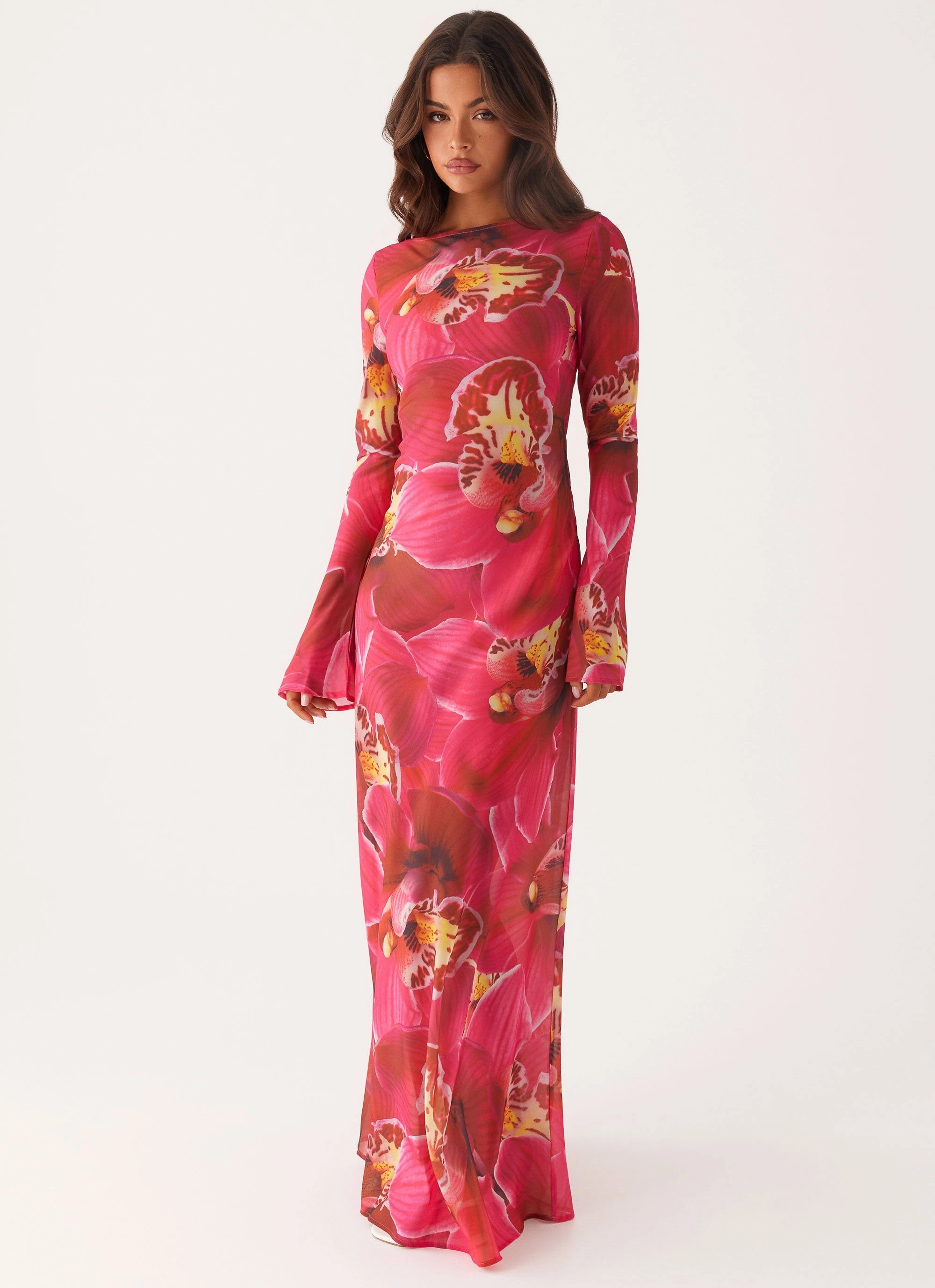 Lorde Maxi Dress - Orchid Pink Shine Finish Lux Look