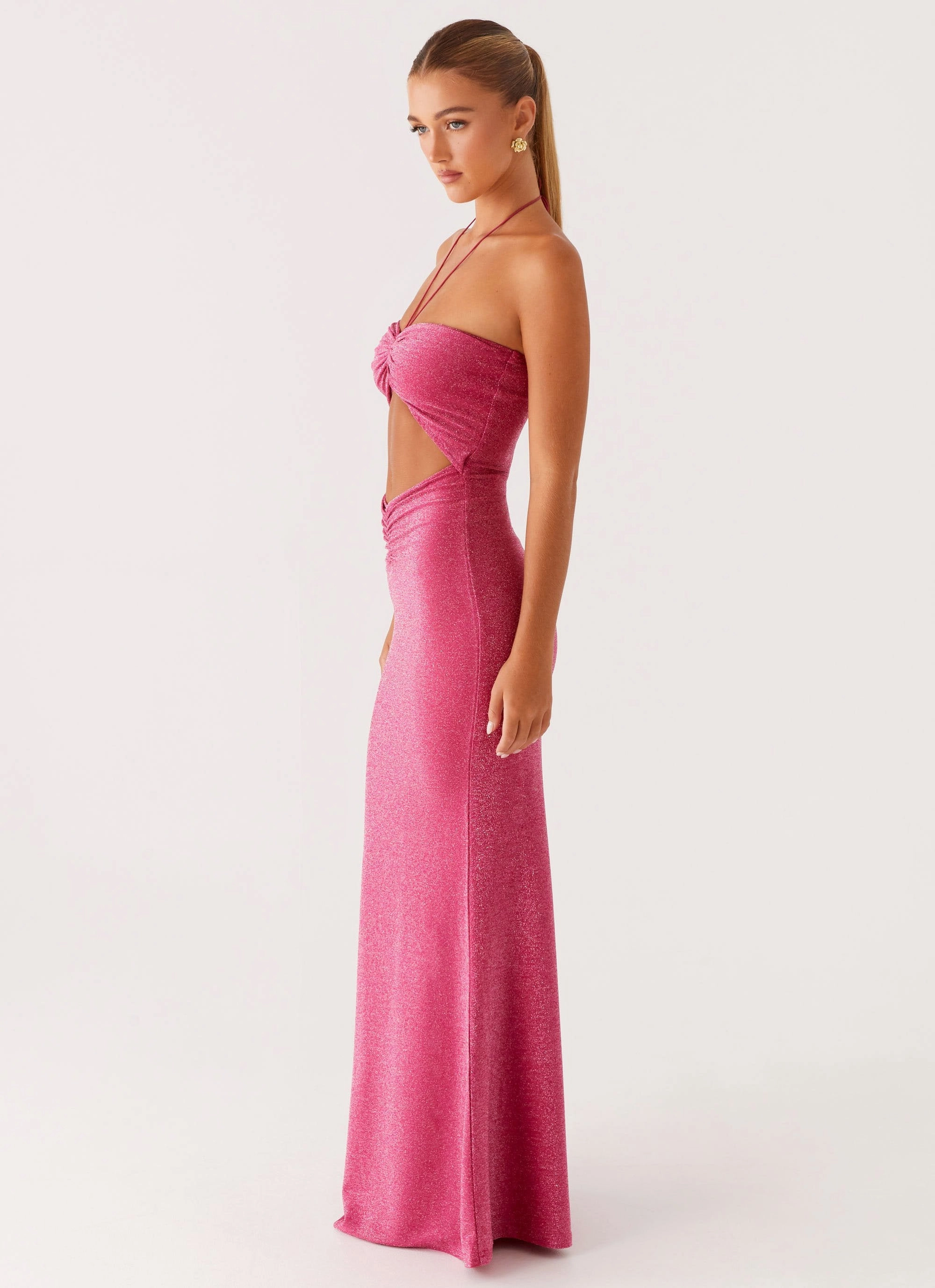 Lorenzo Maxi Dress - Raspberry Gentle Look Office Tone