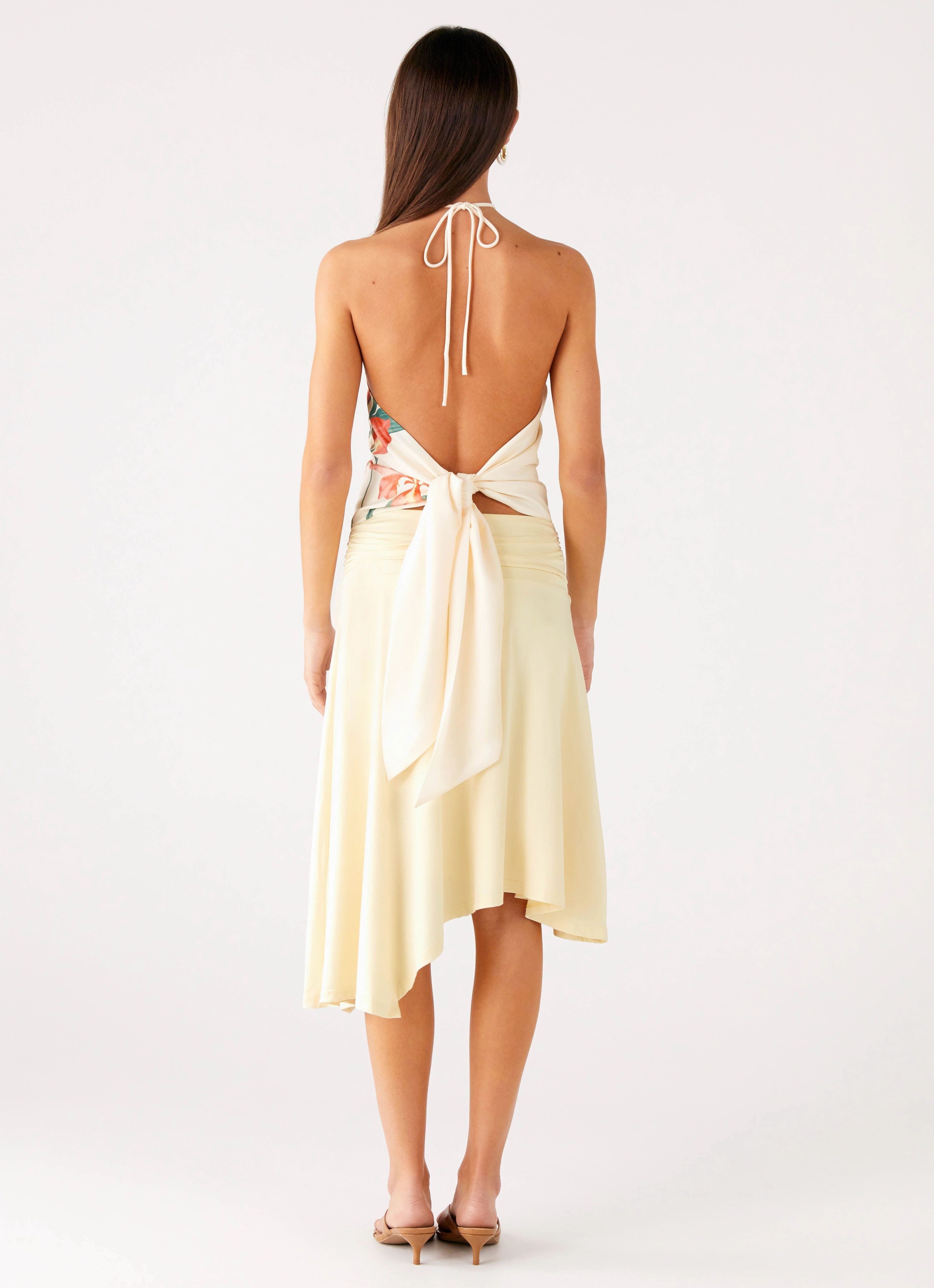 Loreta Beaded Tie Back Top - Siena Floral All-Purpose OdorResistant