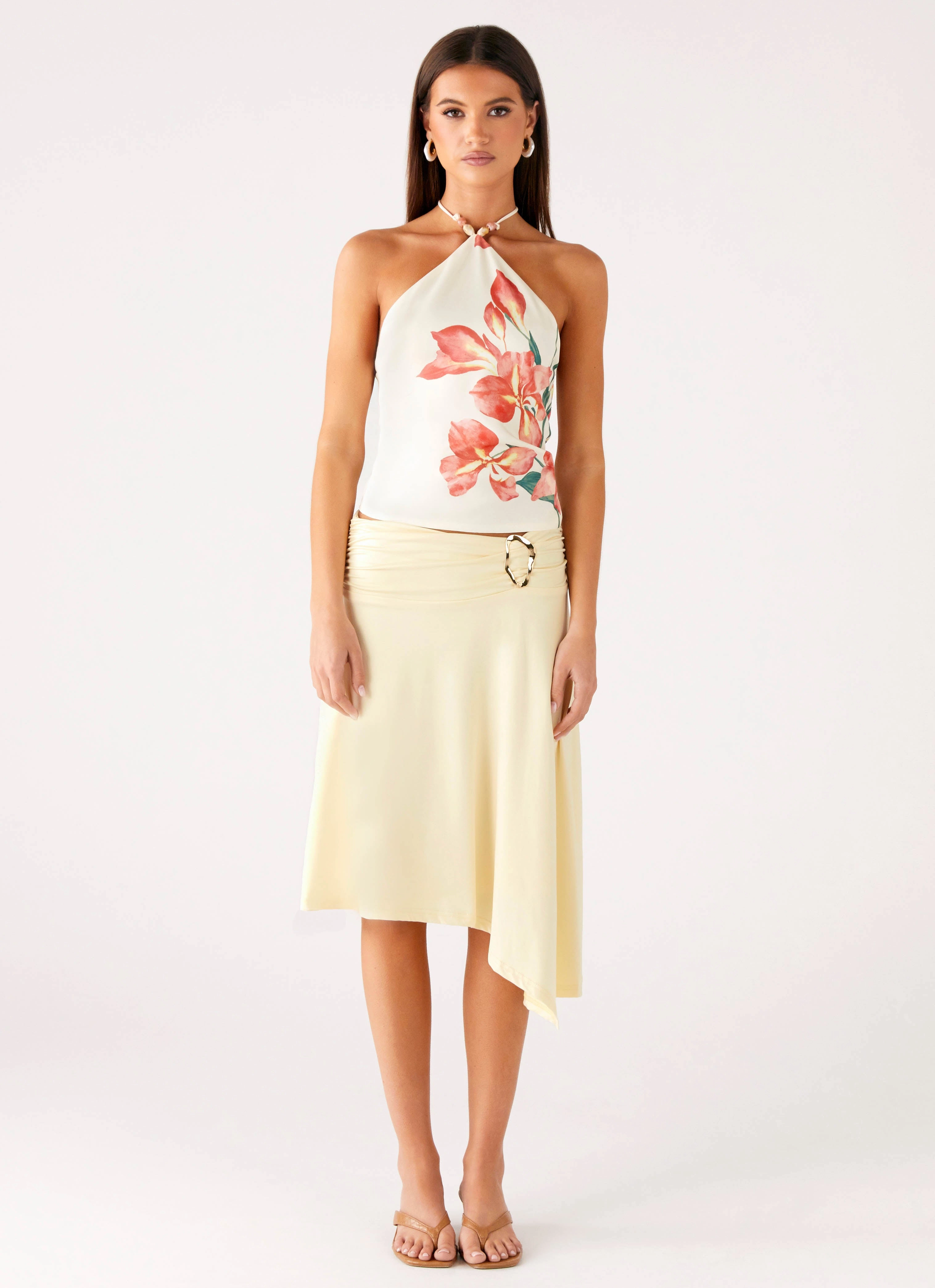 Loreta Beaded Tie Back Top - Siena Floral Sport Top OdorControl