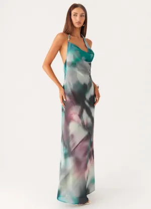 Lightweight Layer Eco Friendly Dye Lost At Sea Maxi Dress - Sea Splash