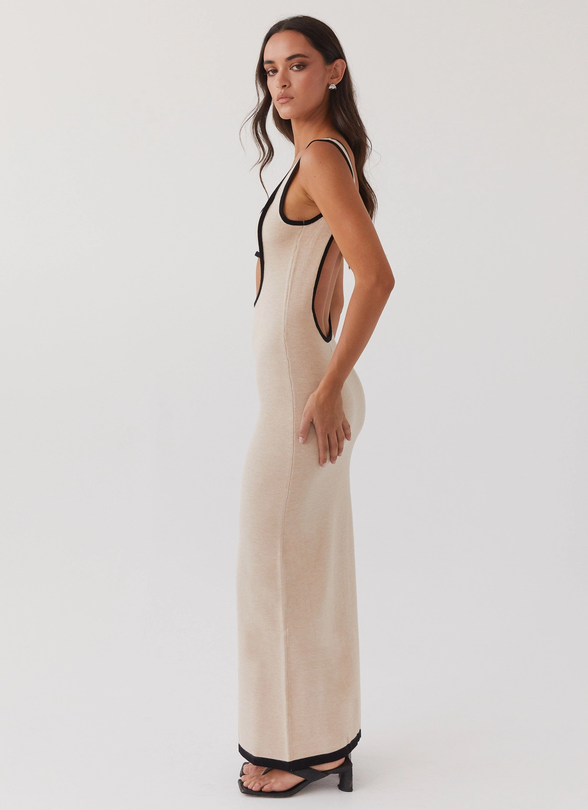 Lost In Paris Knit Maxi Dress - Tapioca and Effortless fit dress. Body Safe