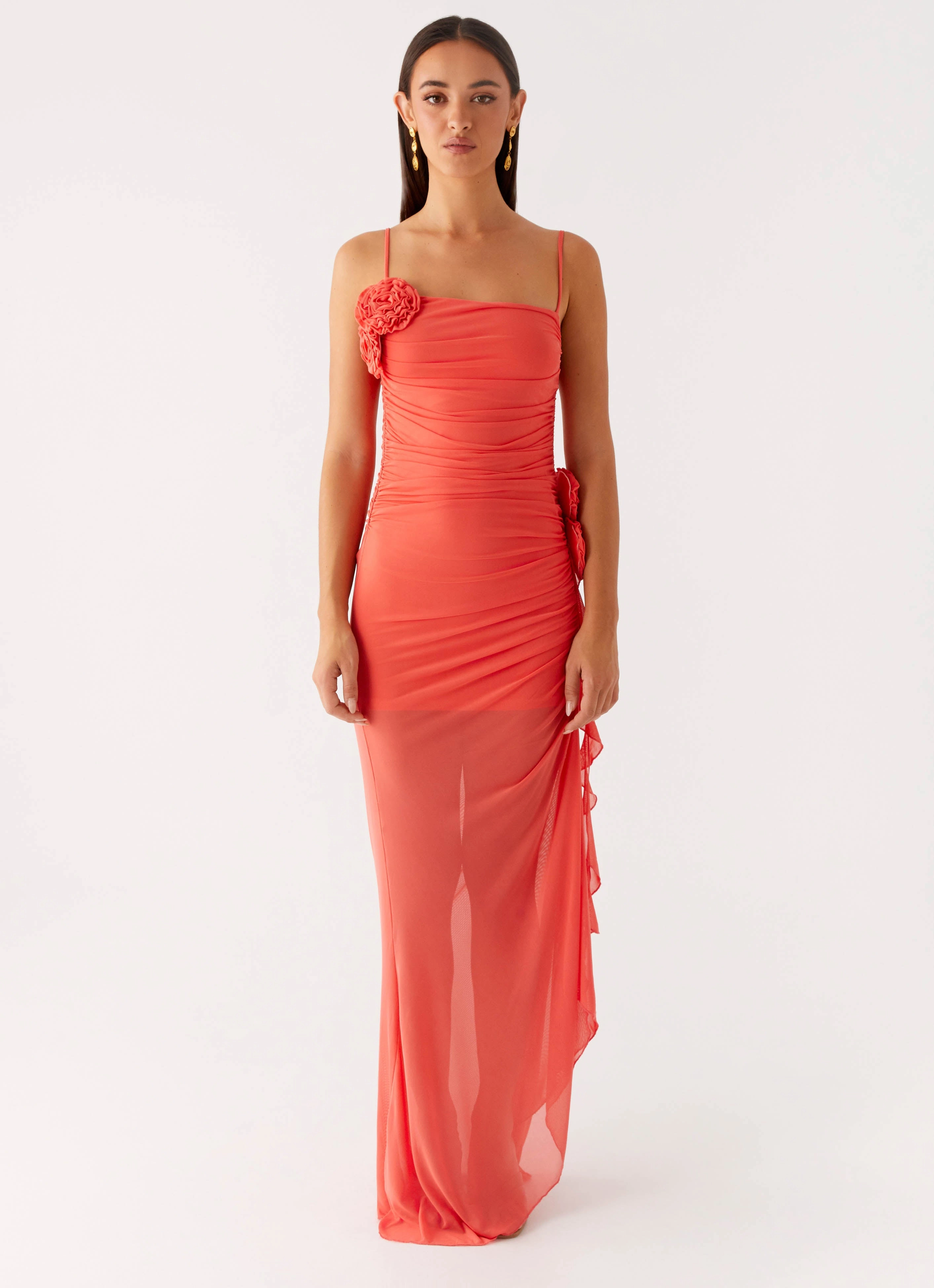 Louana Maxi Dress - Coral Casual Edge