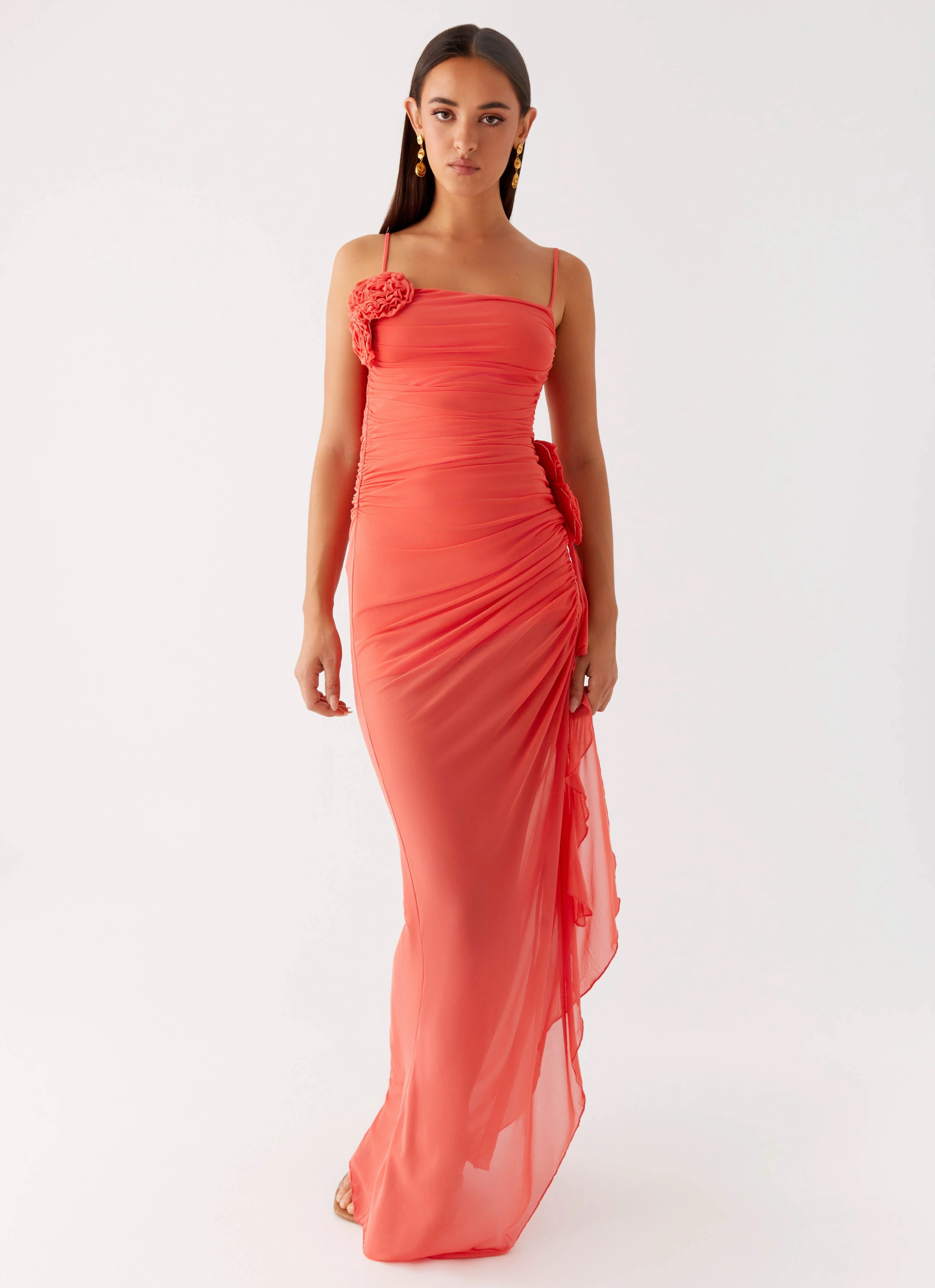 Texture Play Cozy Tones Louana Maxi Dress - Coral