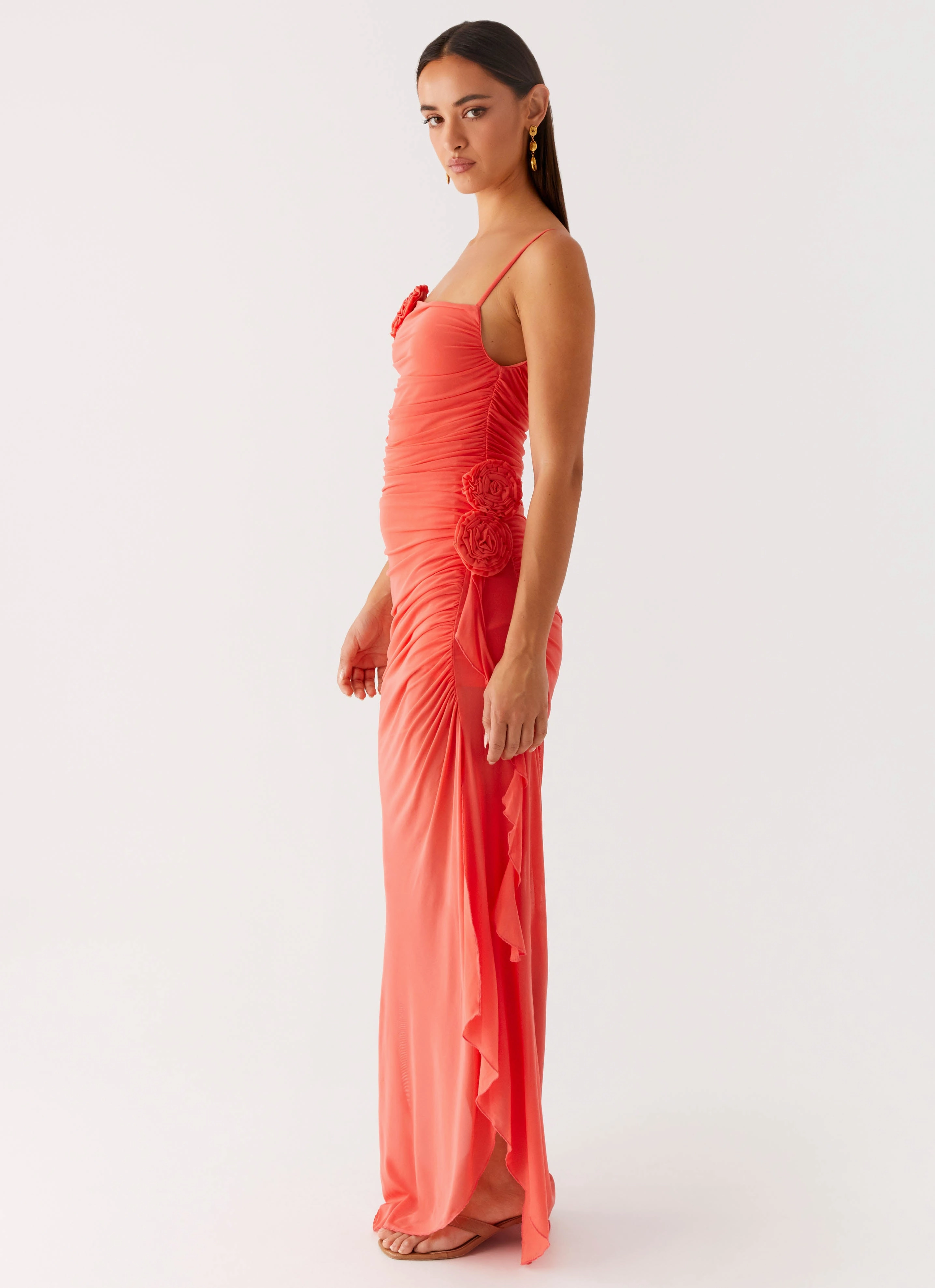 All-Day Comfort Wear Bride Side Louana Maxi Dress - Coral