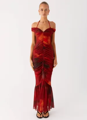 Resort Wear Current Style Love Me Not Maxi Dress - Scarlet Blur