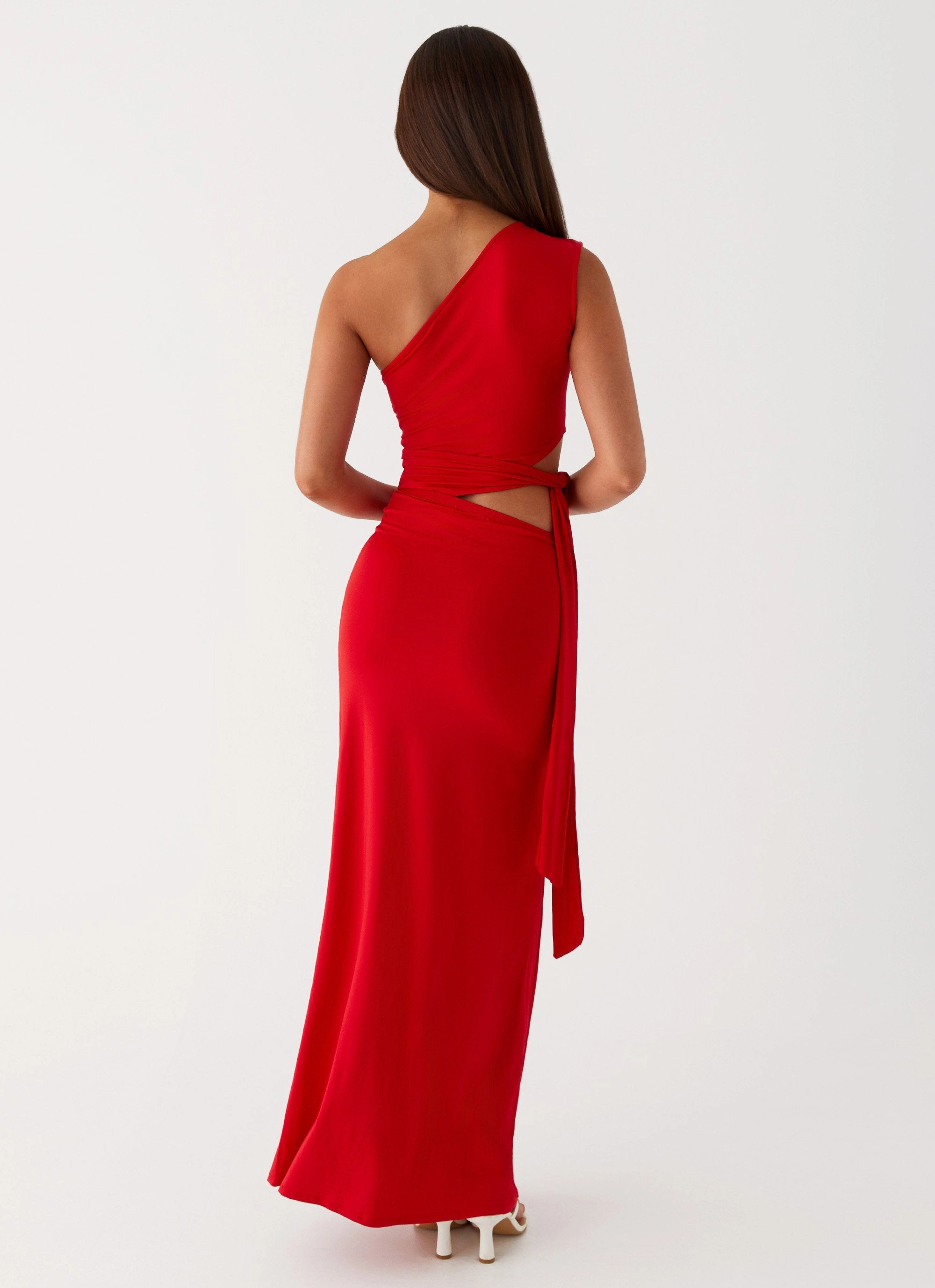 Relaxed and stylish Bright Accent Love Me Tie Maxi Dress - Red