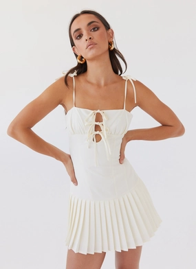 Love Seeker Corset Mini Dress - Ivory Fresh Flow CrinkleResistantWeave