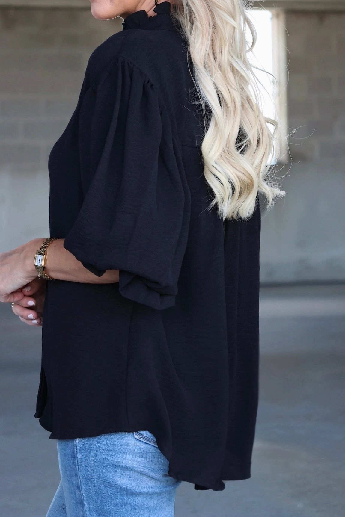 Cool and Breezy Lovely Blouse- Black