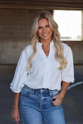 Lovely Blouse- White MultiPanelDesign SoftInteriorLining Quick Release Fasteners Lovely Blouse- White