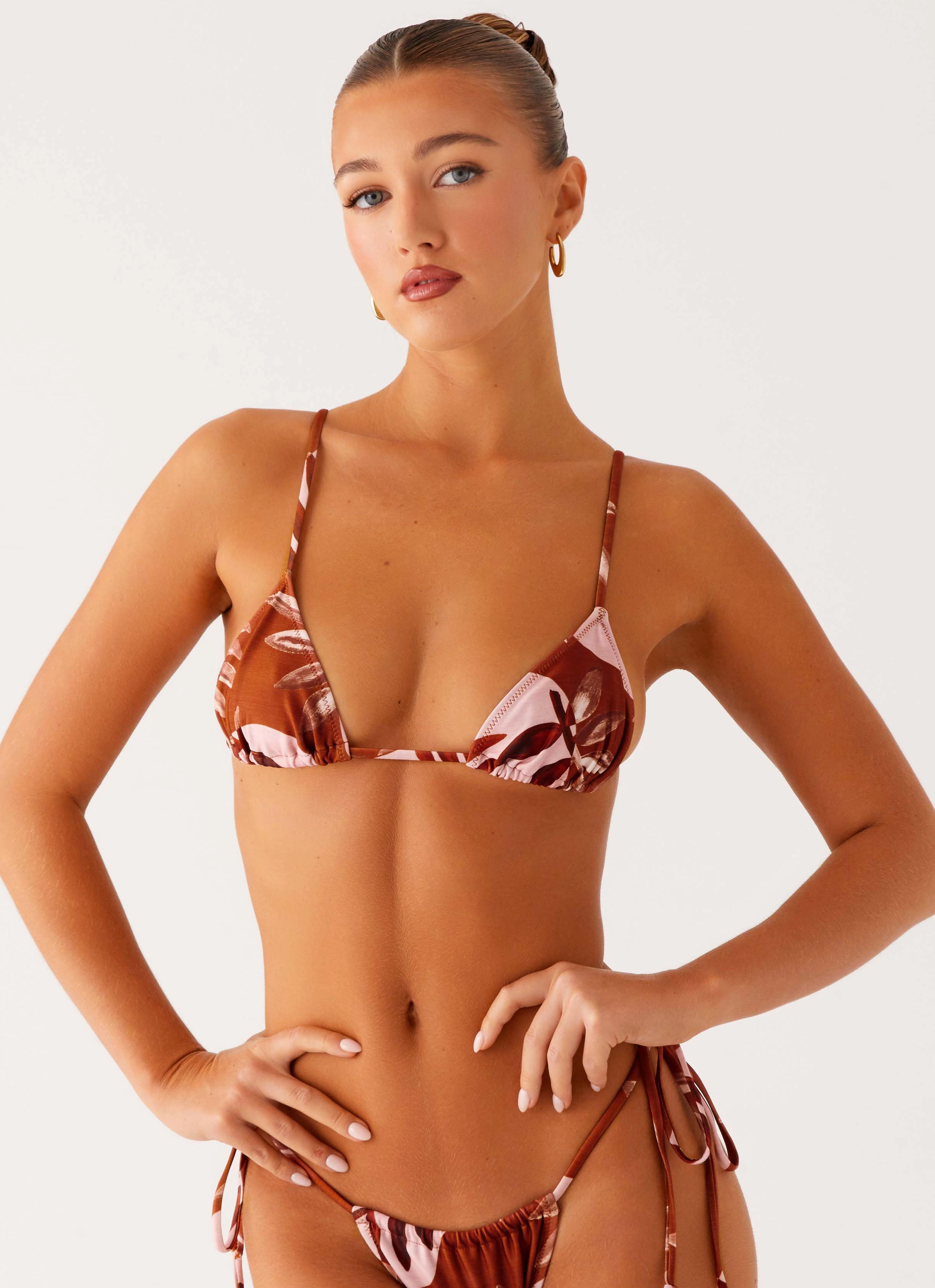 Calista Bikini Top - Cinnamon Palm Sporty-Look Holiday Fashion